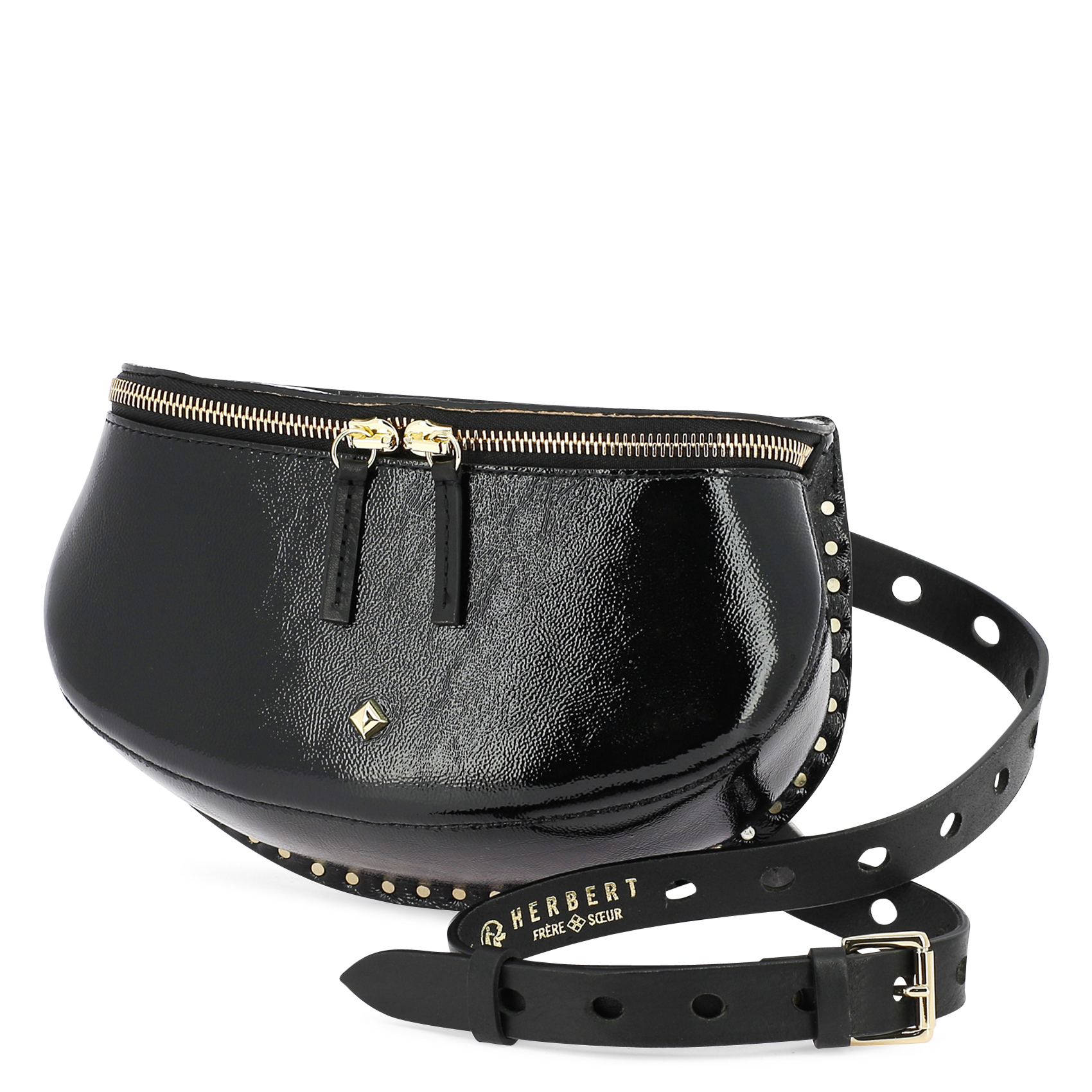 Hüfttasche aus Lackleder HERBERT FRERE SOEUR Schwarz