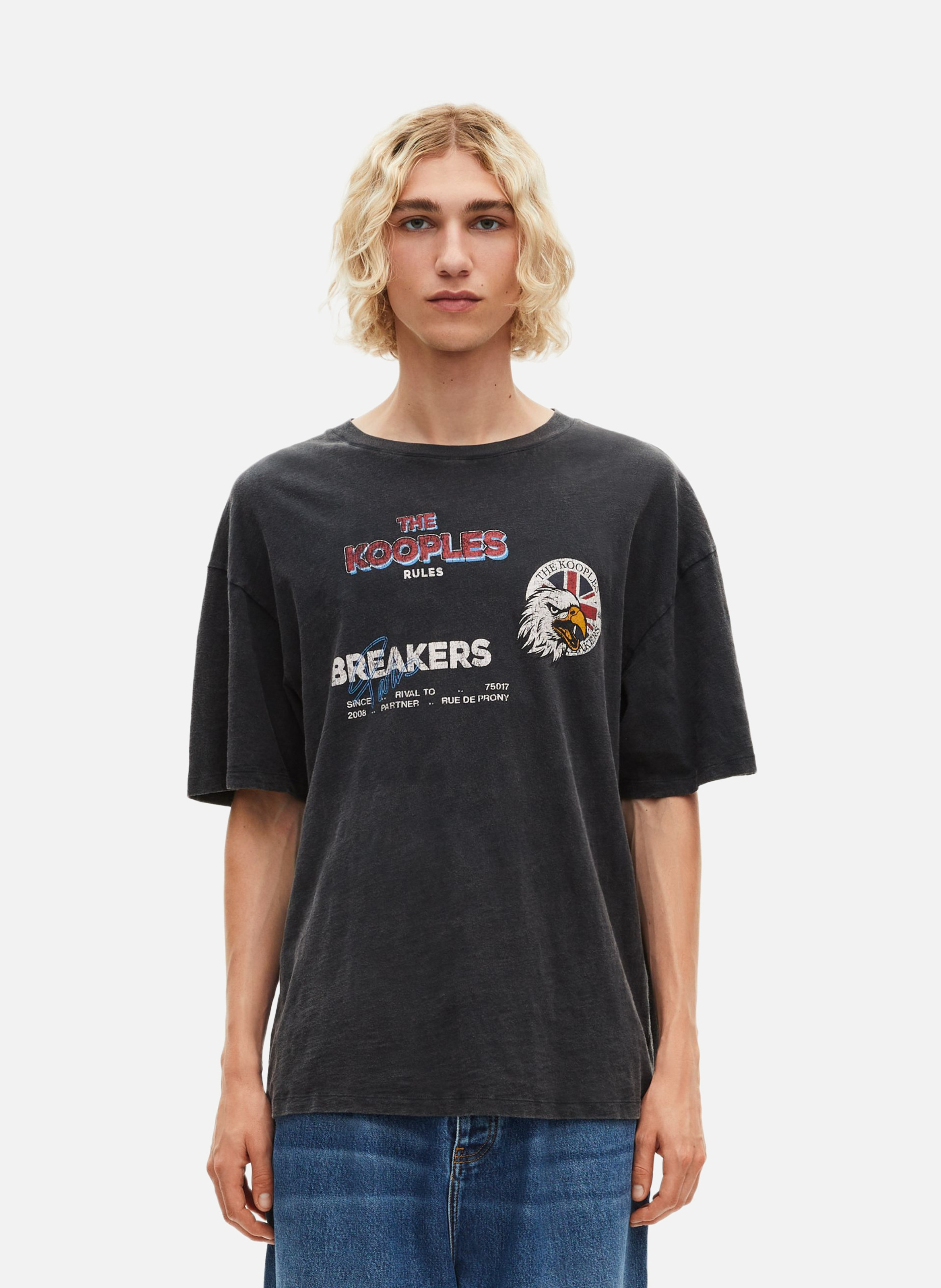 T-shirt with 'rules breakers' screen printing THE KOOPLES Black