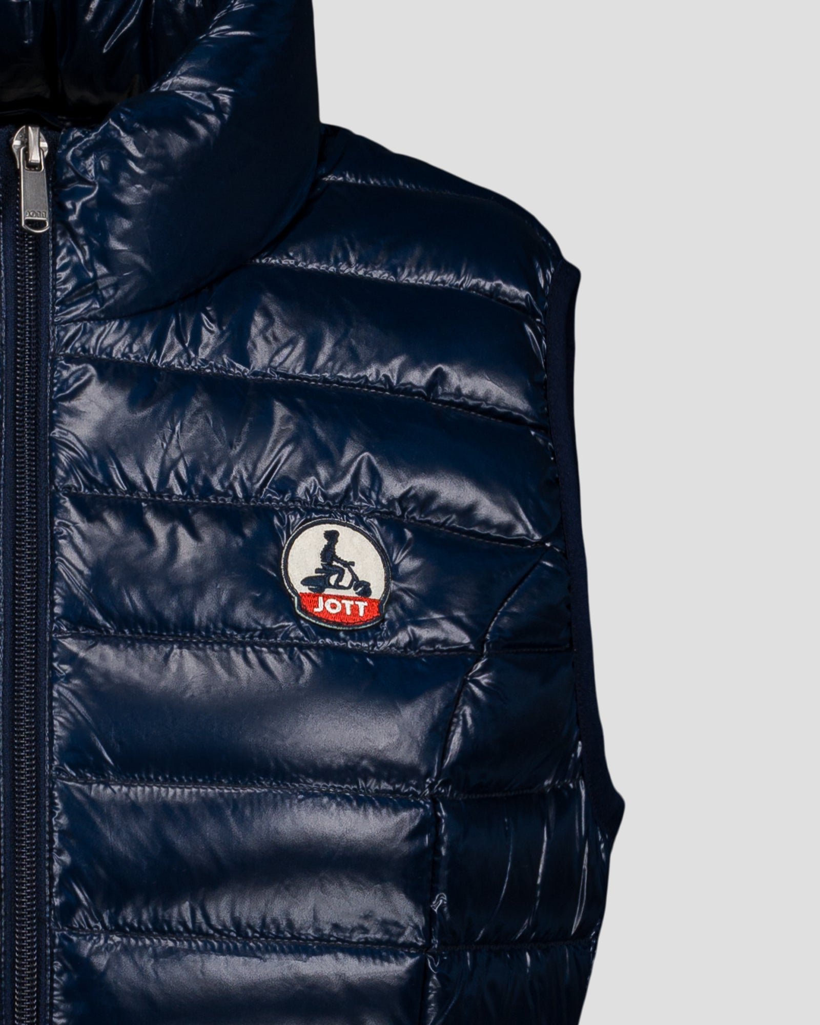 Seda Shiny Sleeveless Lightweight Puffer Coat JOTT Blue