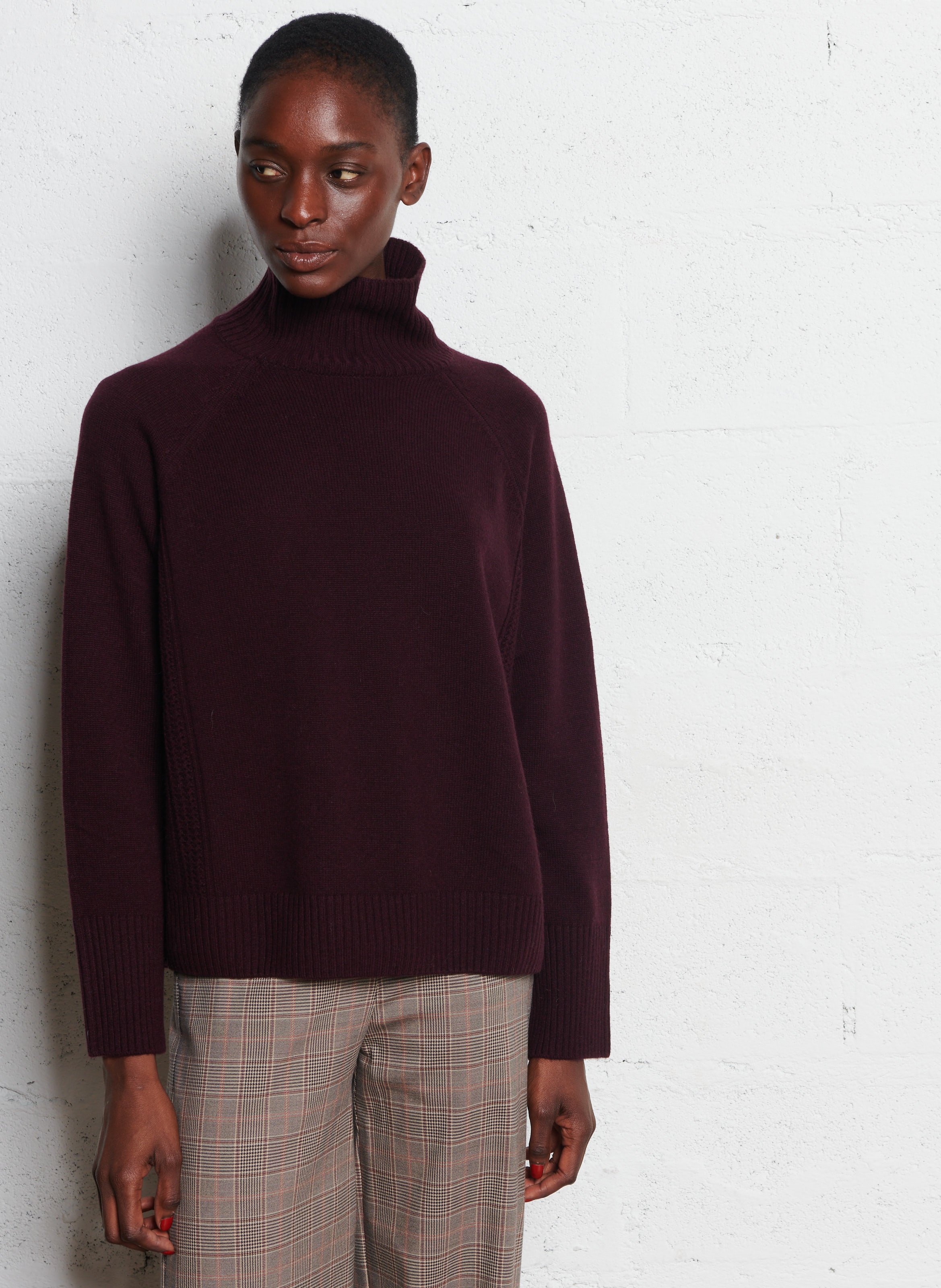 Boat-neck contrast-knit wool sweater  DES PETITS HAUTS