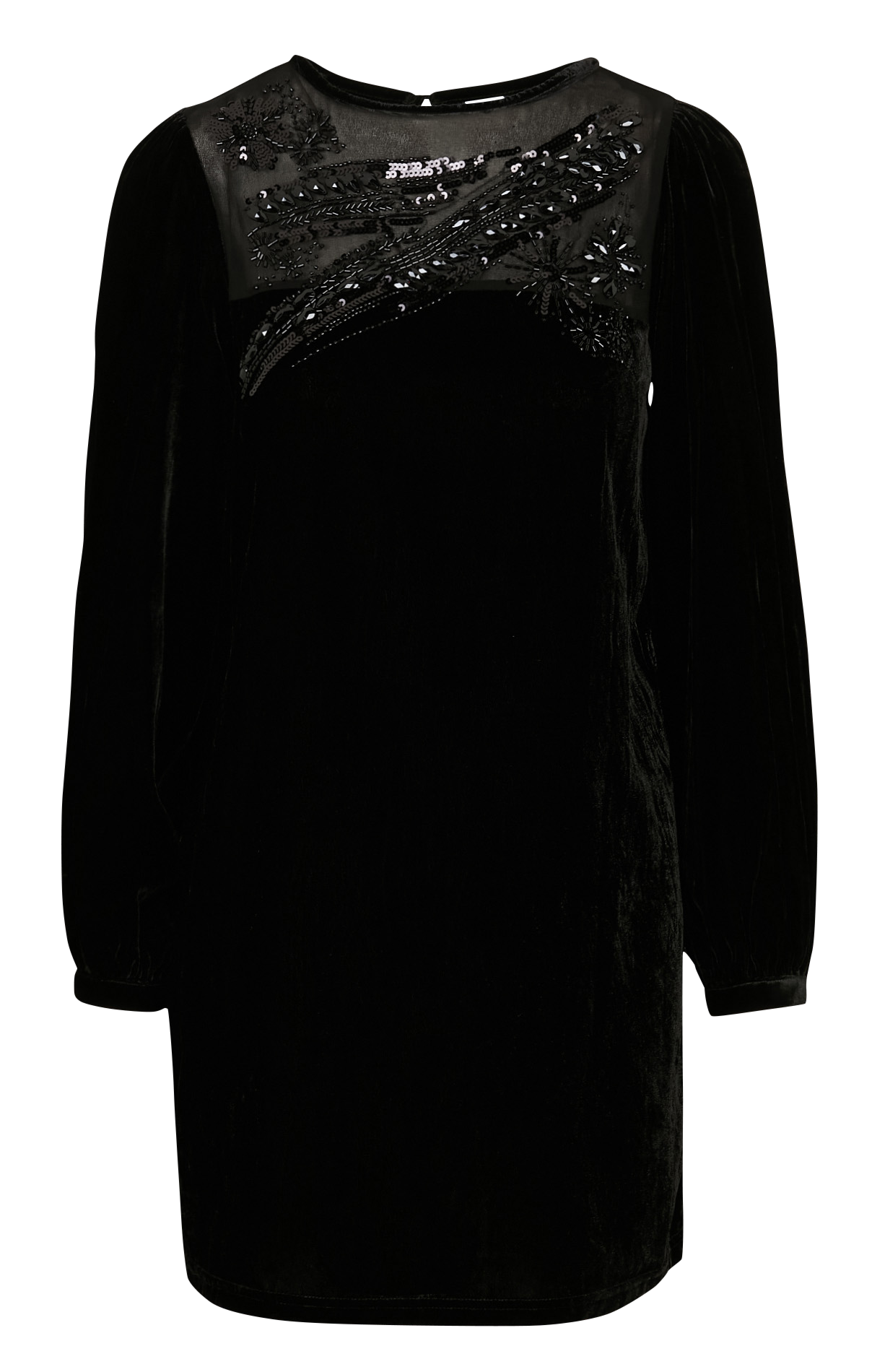 Robe courte col bateau en velours LA FEE MARABOUTEE Black