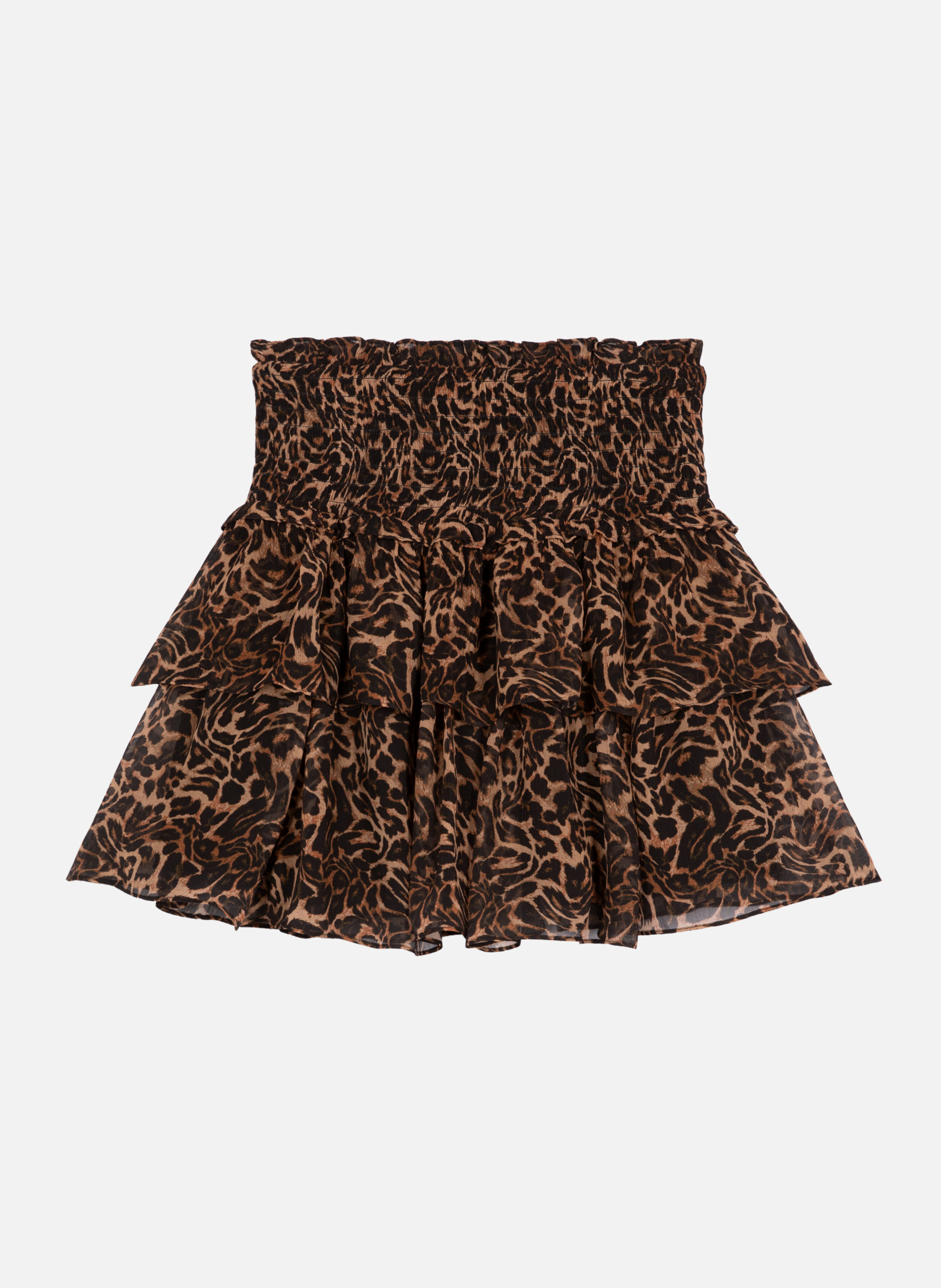 Short skirt with ruffled print THE KOOPLES Brown