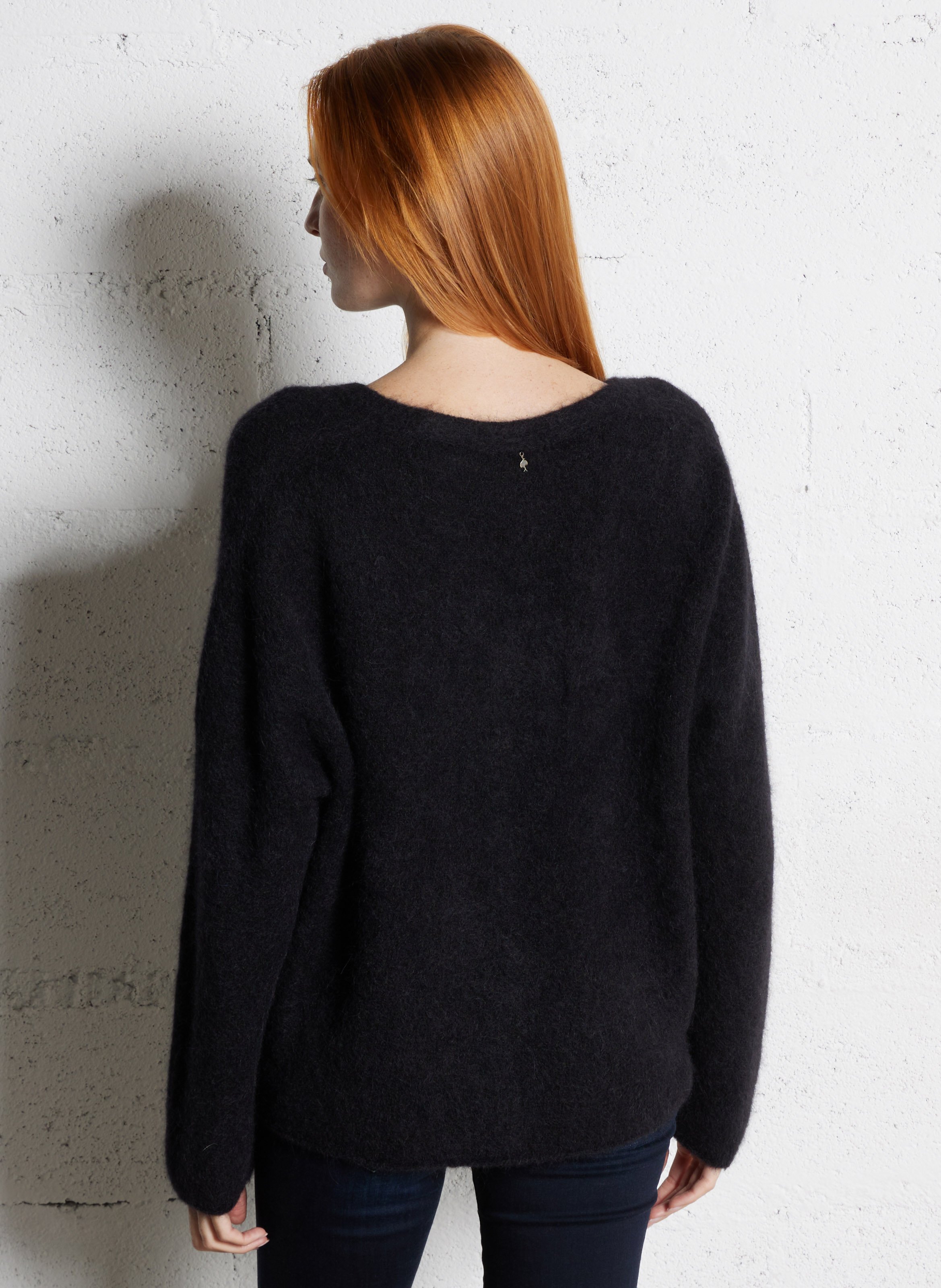 Oversized vest van gemengde alpaca ONE STEP Zwart