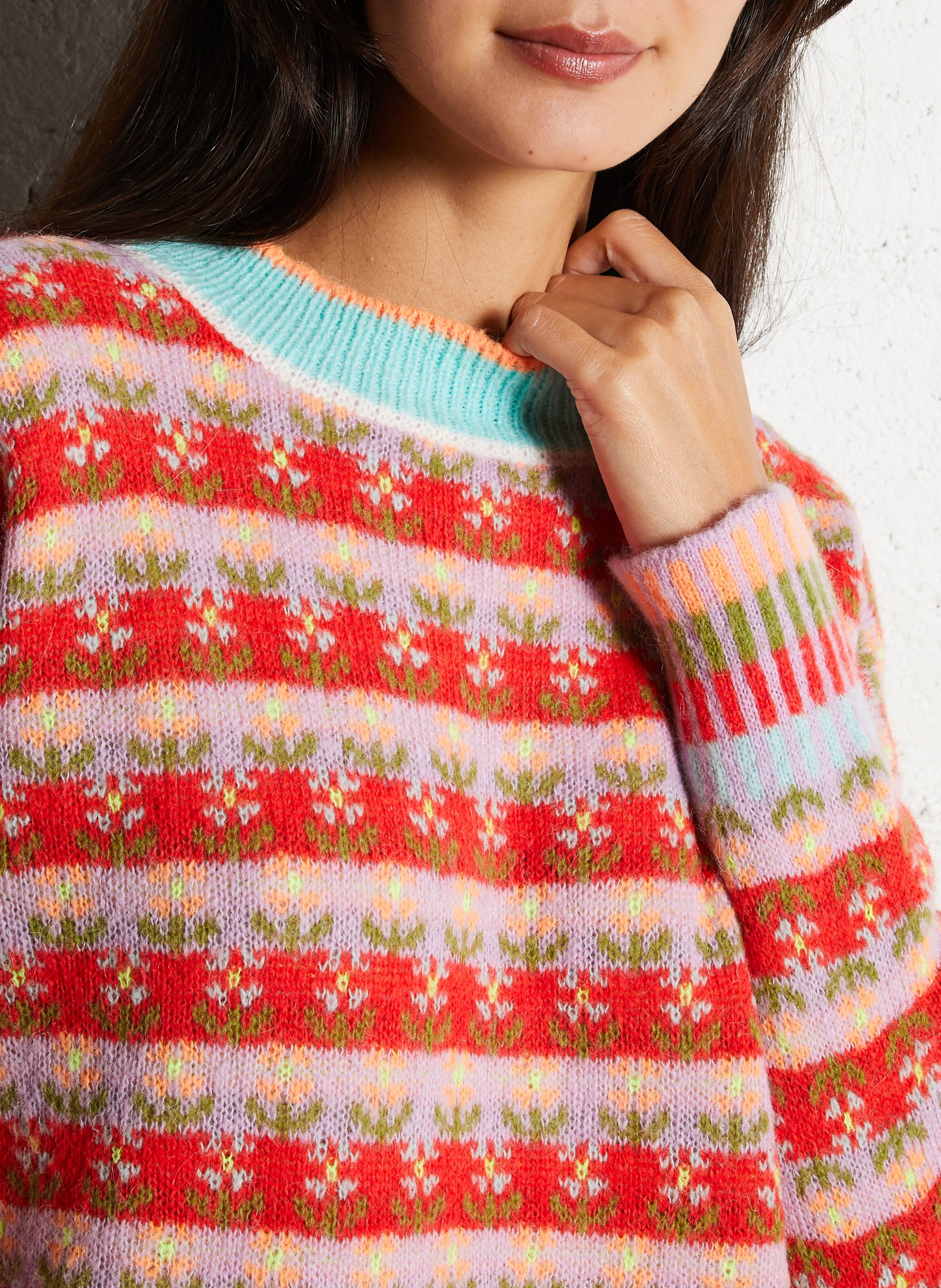 Pull oversize col rond DR BLOOM Rouge