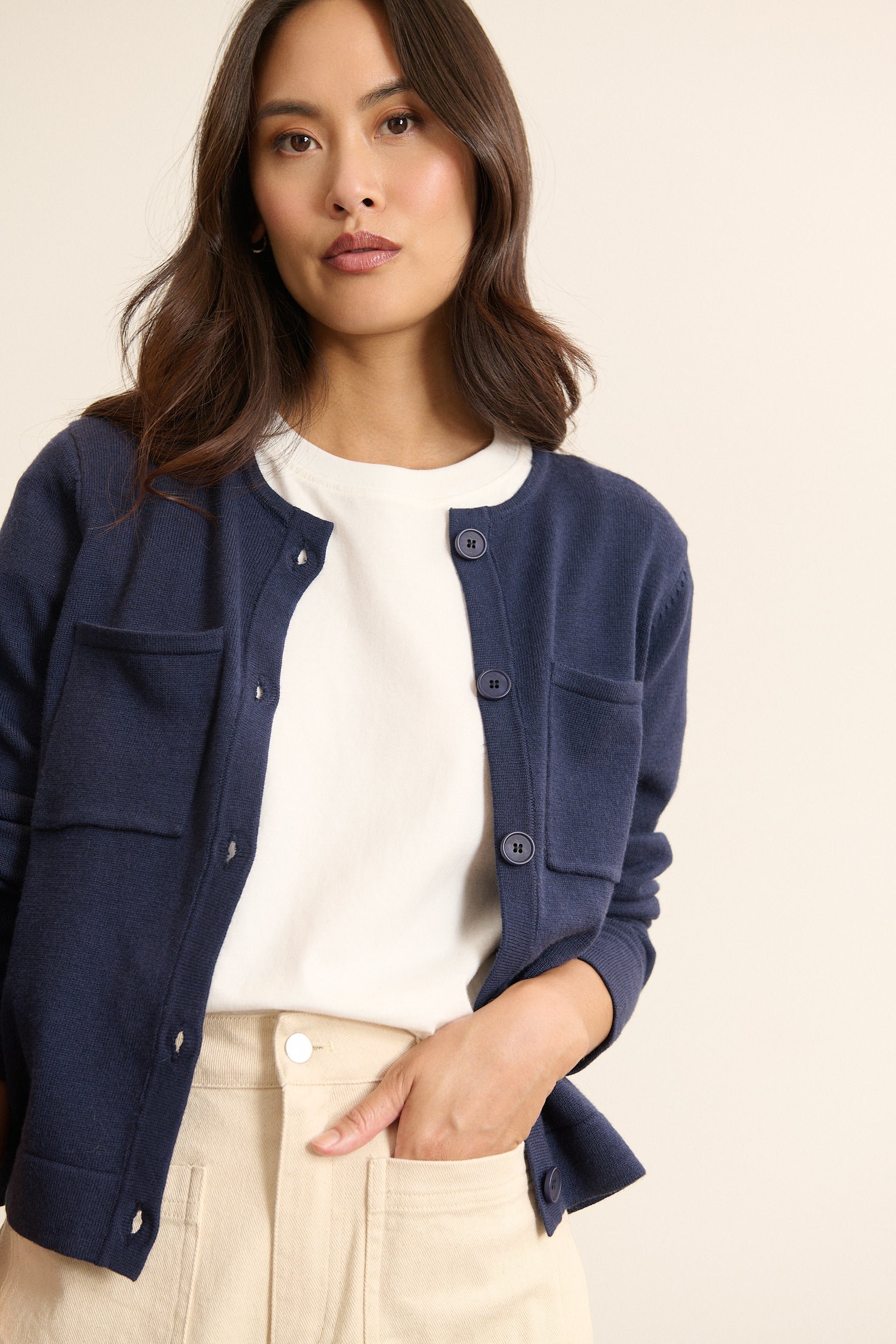 Long-sleeved button-up cardigan GARANCE PARIS Blue