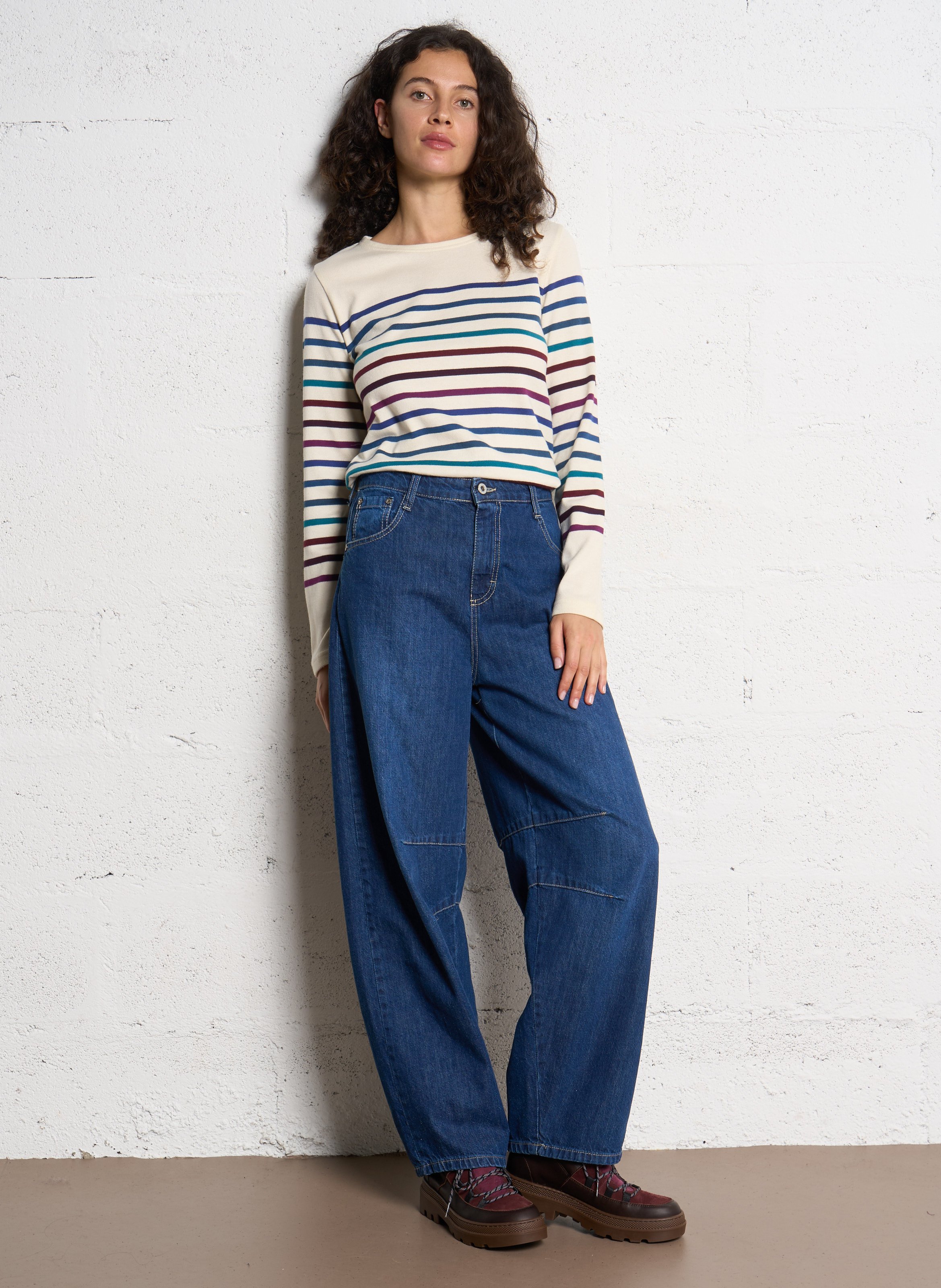 Marinière col rond en coton ARMOR LUX Bleu