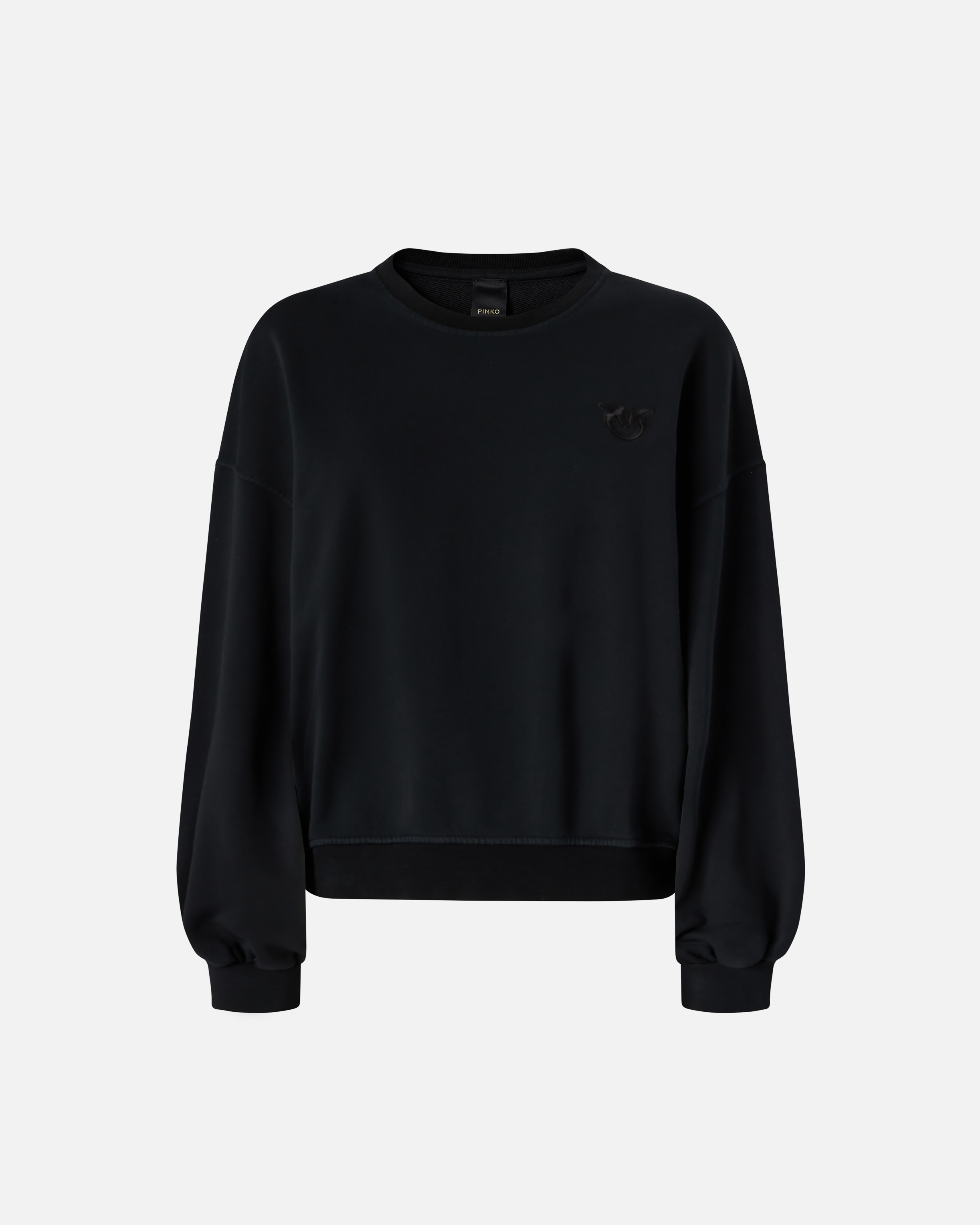 Sweatshirt with love birds embroidery PINKO Black