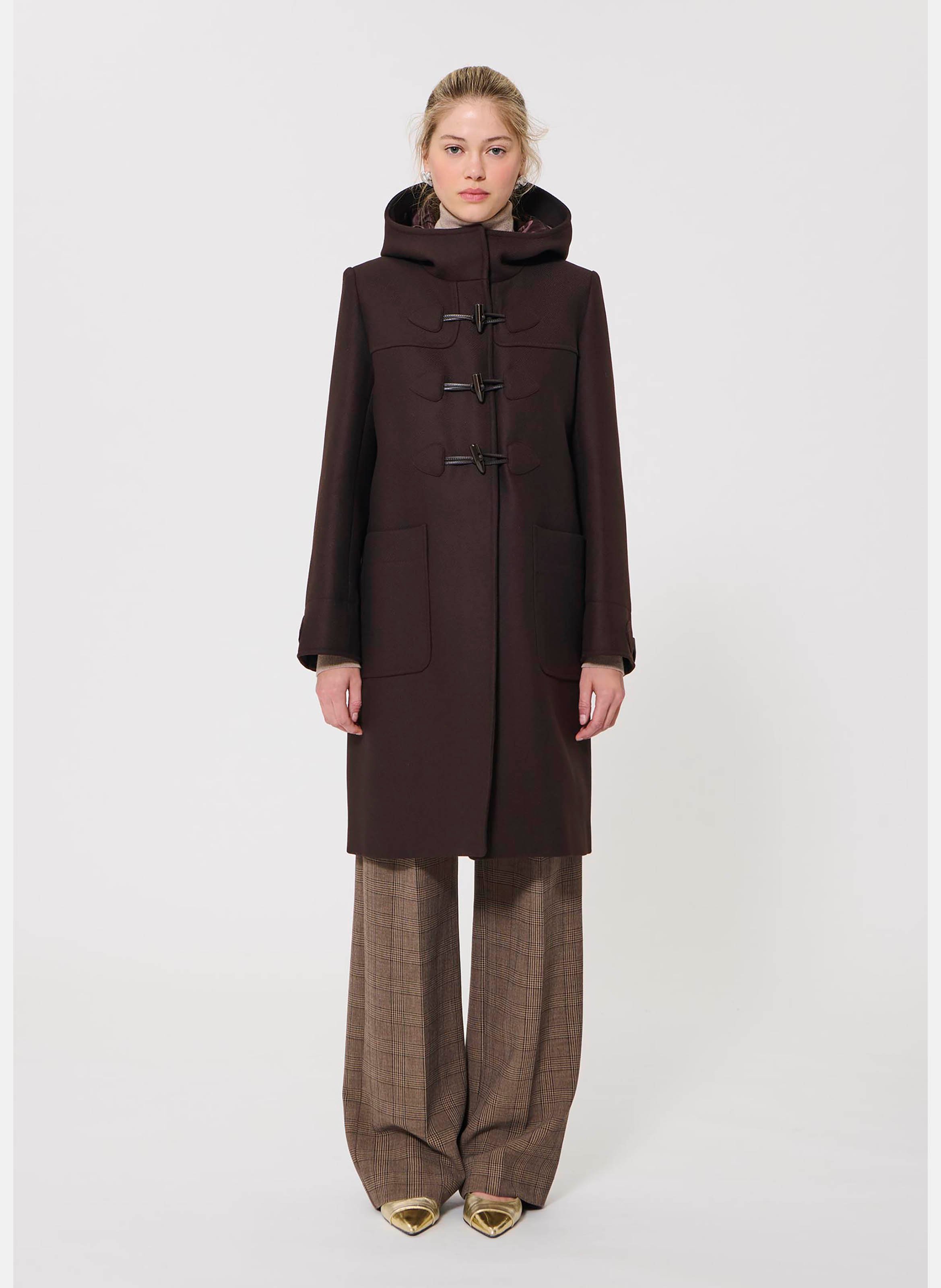 Straight wool-blend coat with high collar TARA JARMON Brown