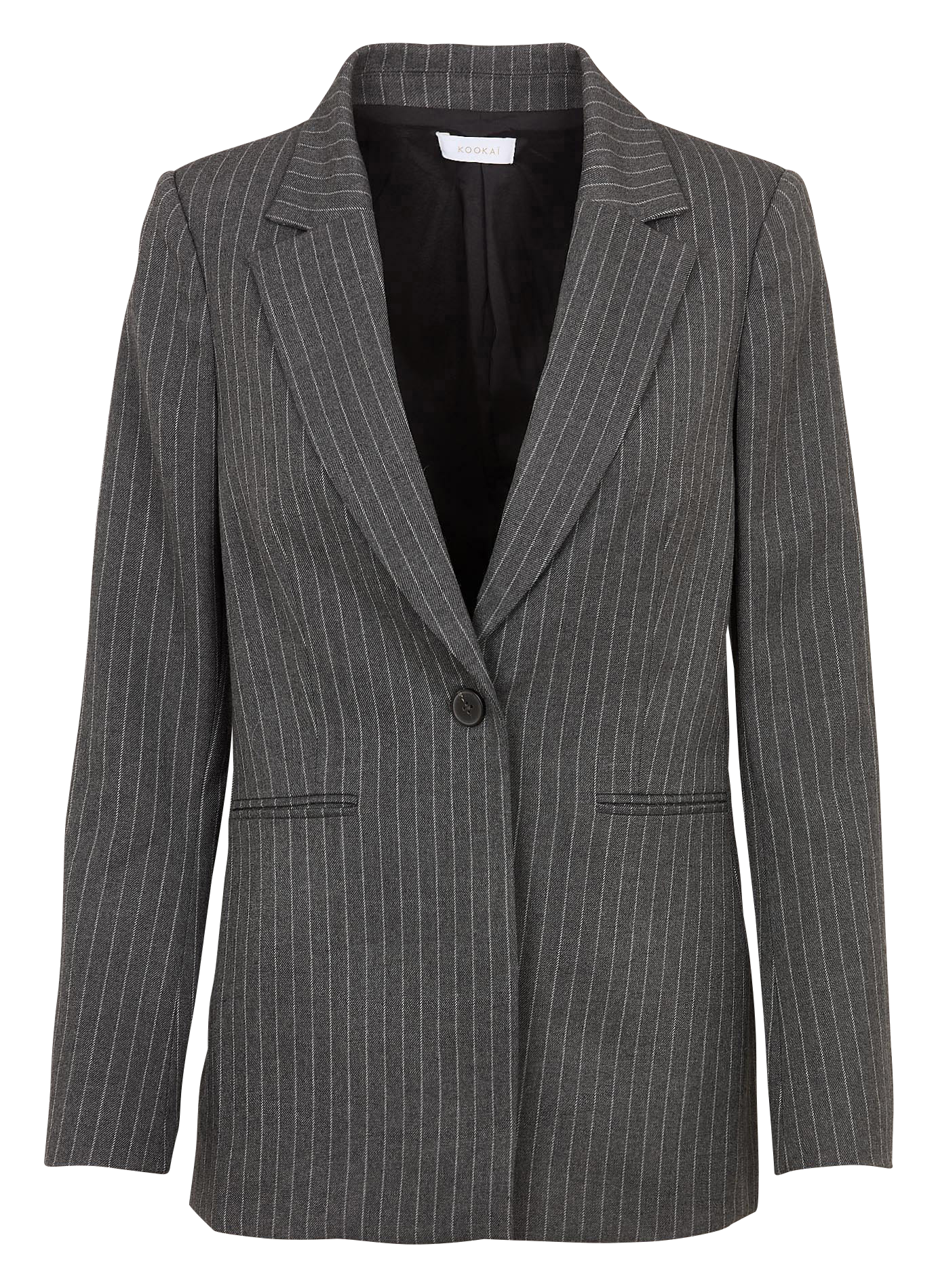 Veste droite col tailleur à rayures KOOKAI Gris