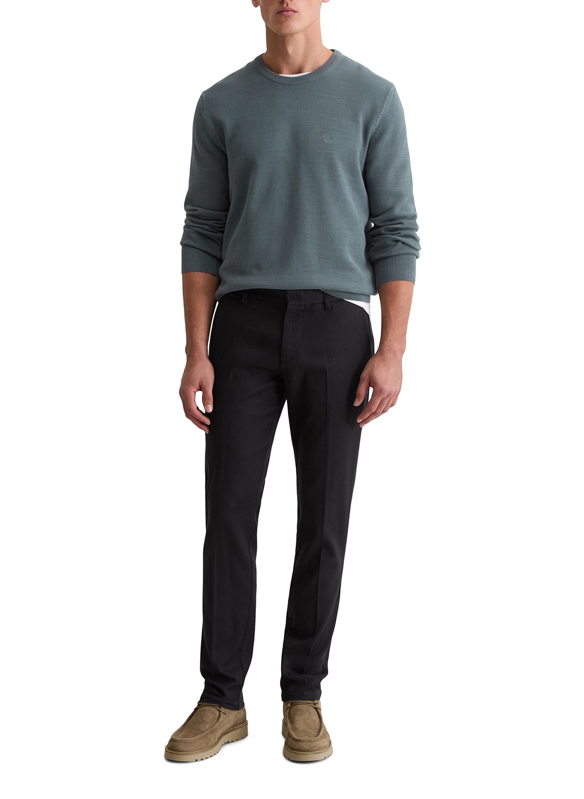 Pull col rond en coton MARC O'POLO Bleu