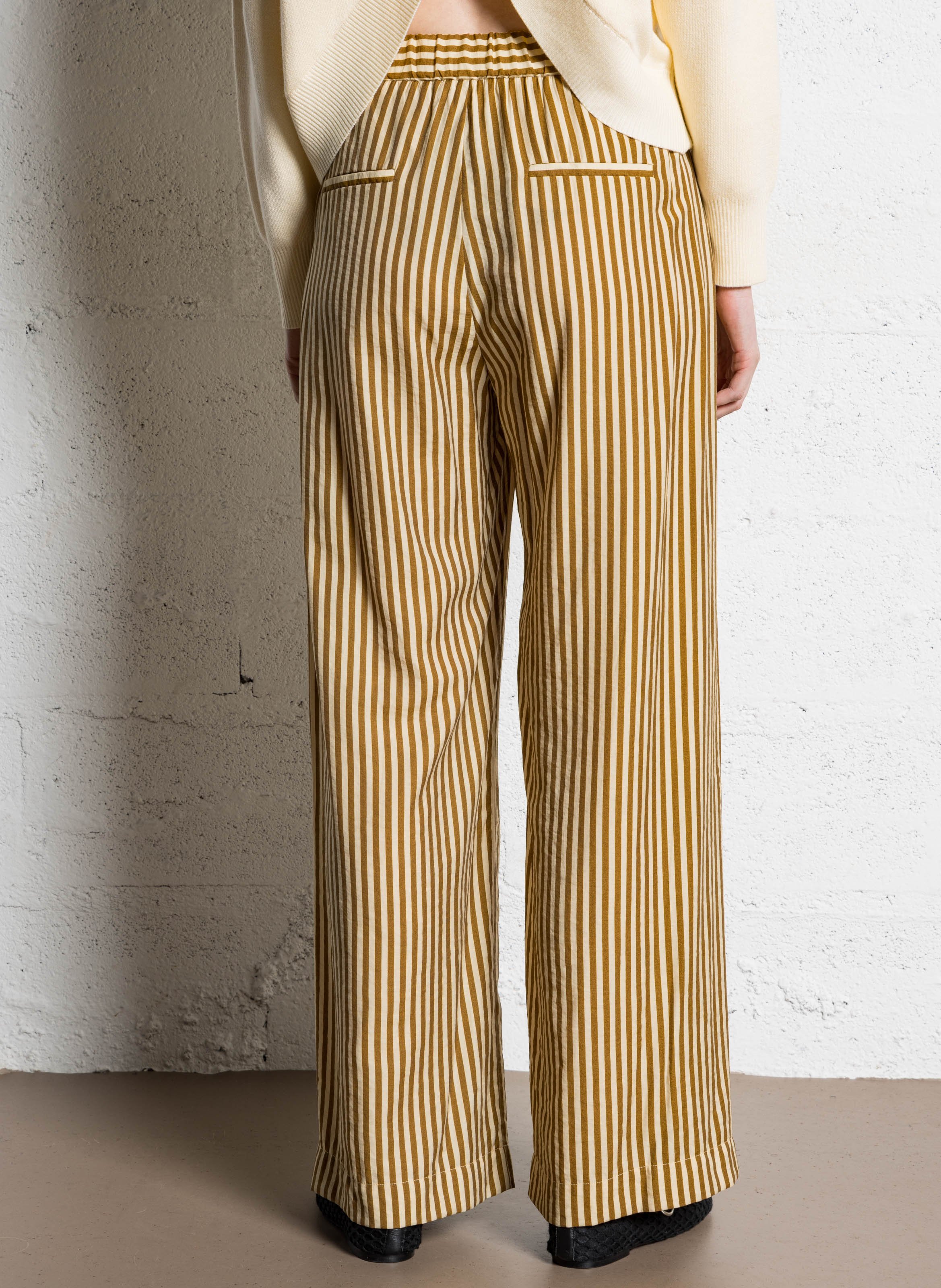 Hose - Gerader Schnitt mit Streifen  SUNCOO Beige