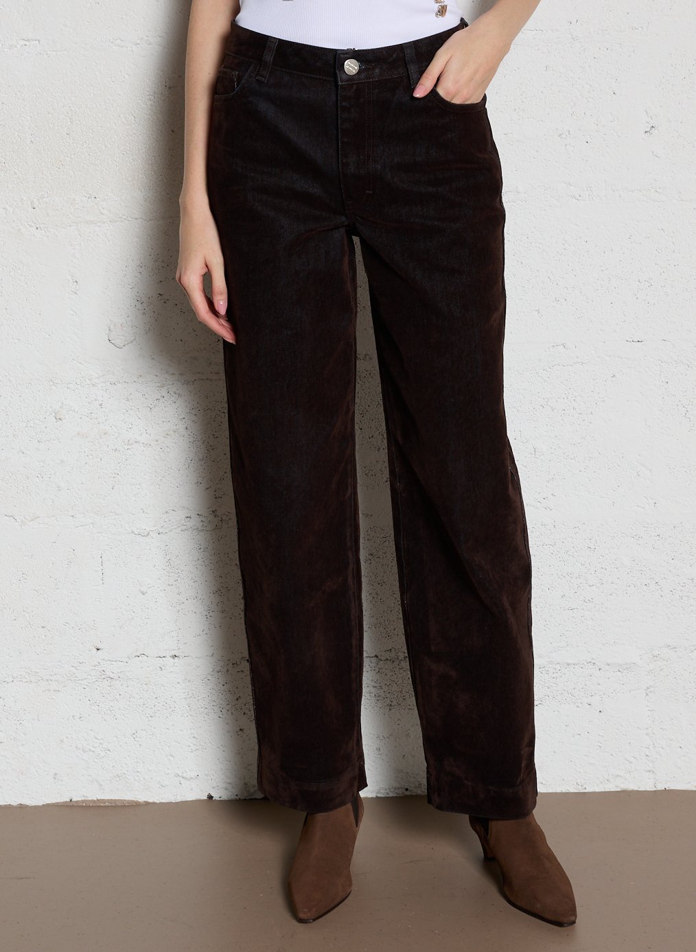 Jean large en coton bio DAMSON MADDER Jaune