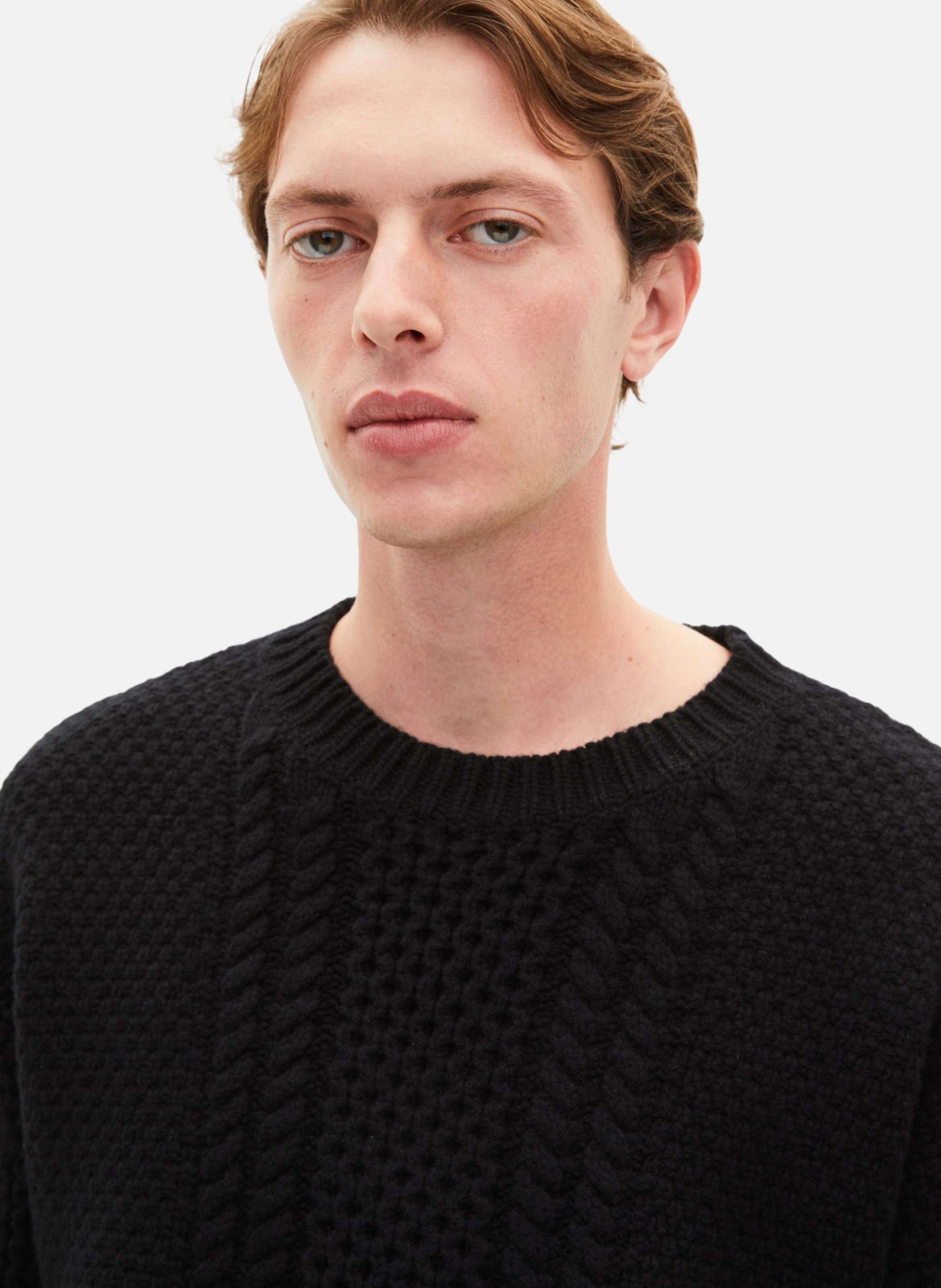 Wool cable sweater THE KOOPLES Black