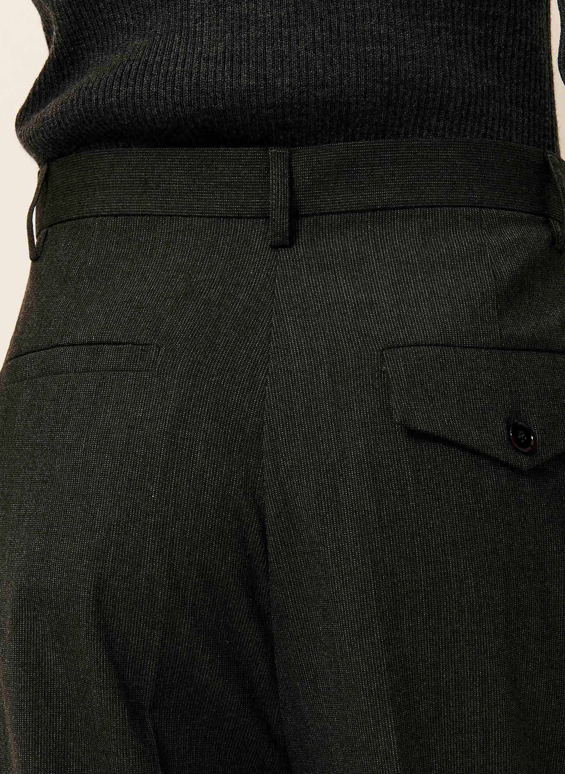 Rechte broek van gemengde wol met strepen SESSUN Grijs