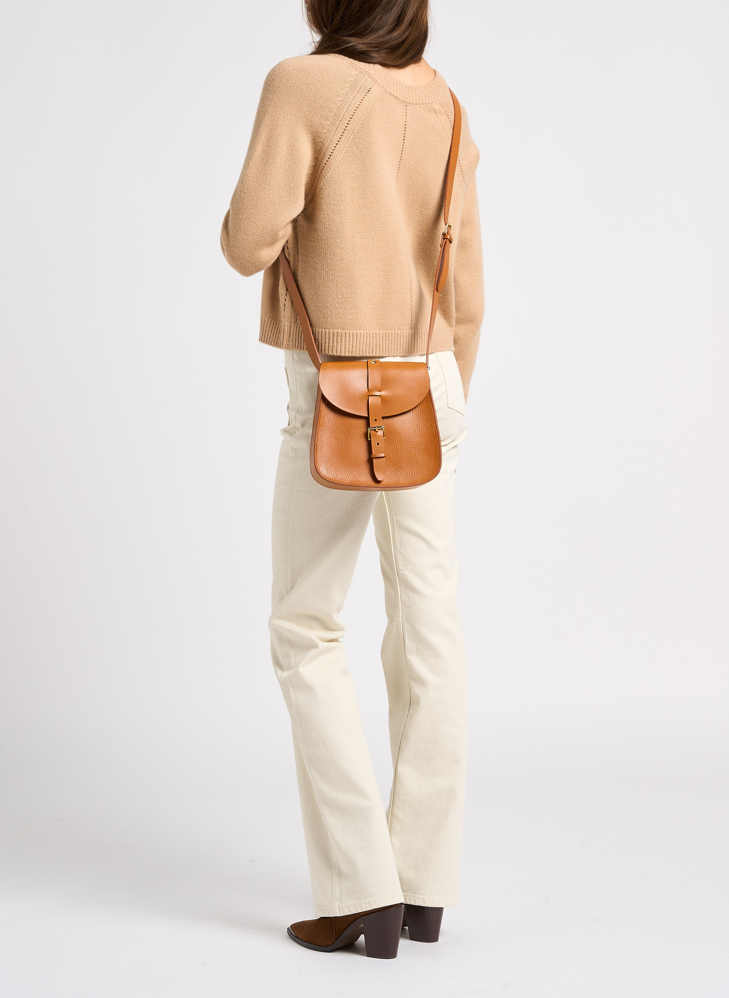 Leren schoudertas HERBERT FRERE SOEUR Bruin