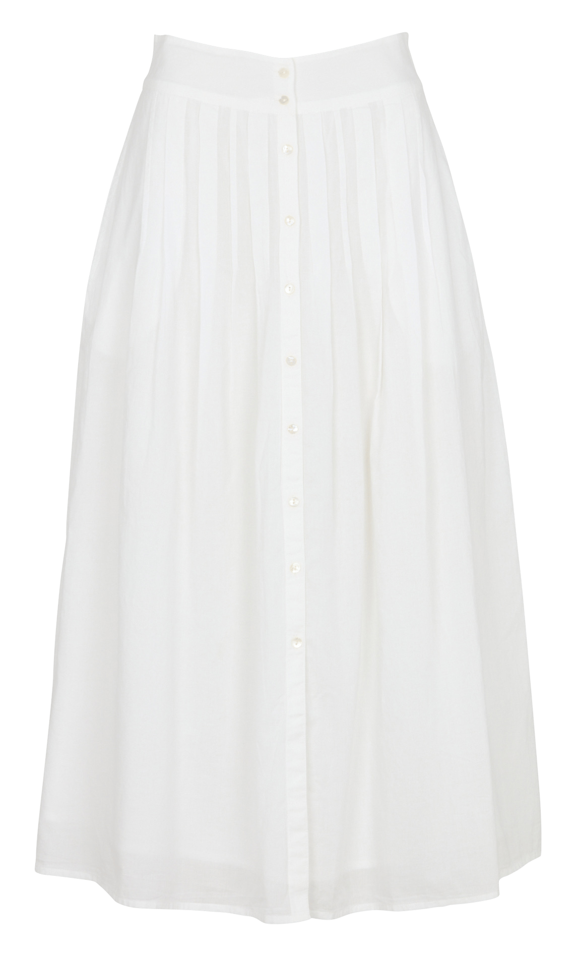 Langer, ausgestellter Rock aus Bio-Baumwolle LEON & HARPER Weiss