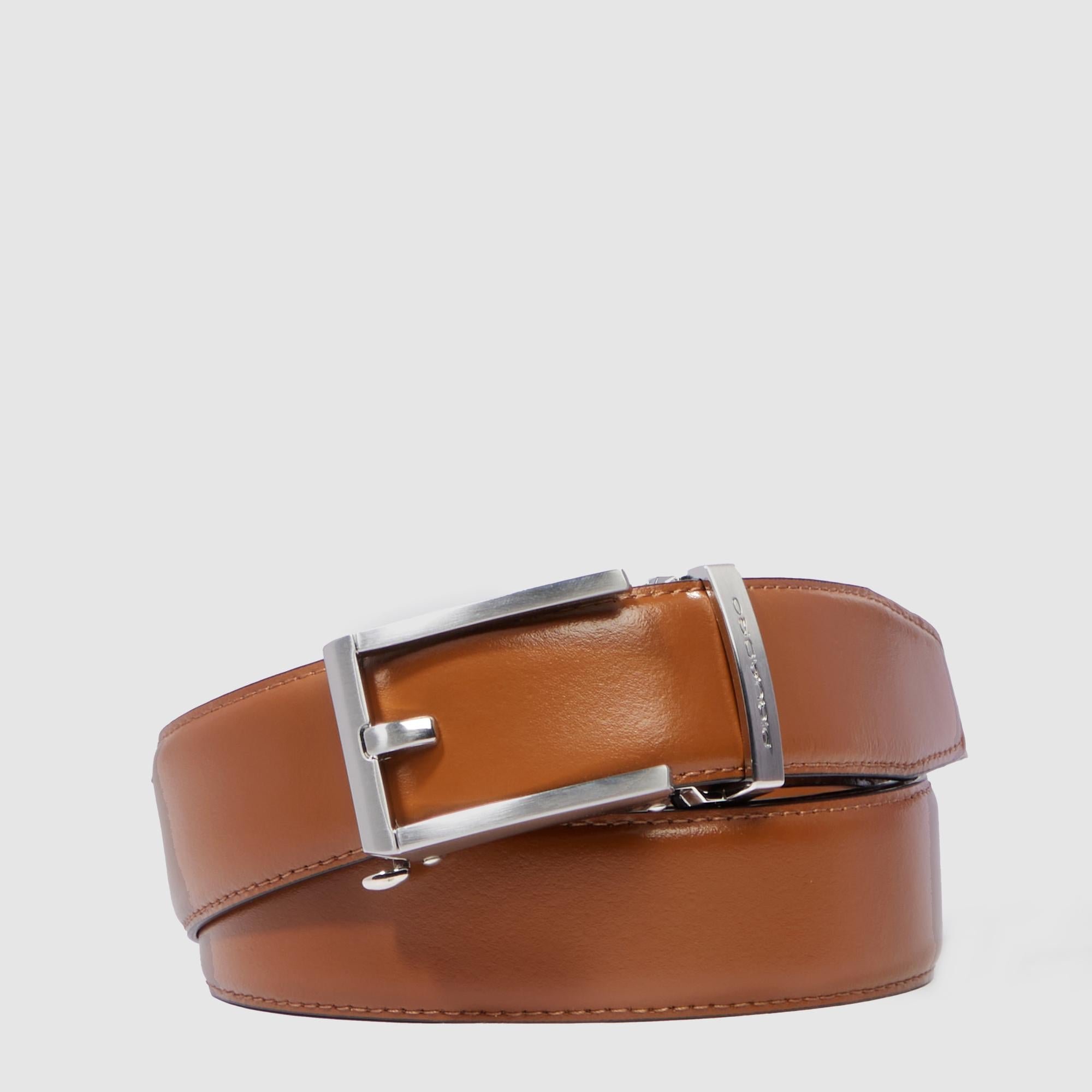 Men's leather belt, adjustable without holes PIQUADRO Brown