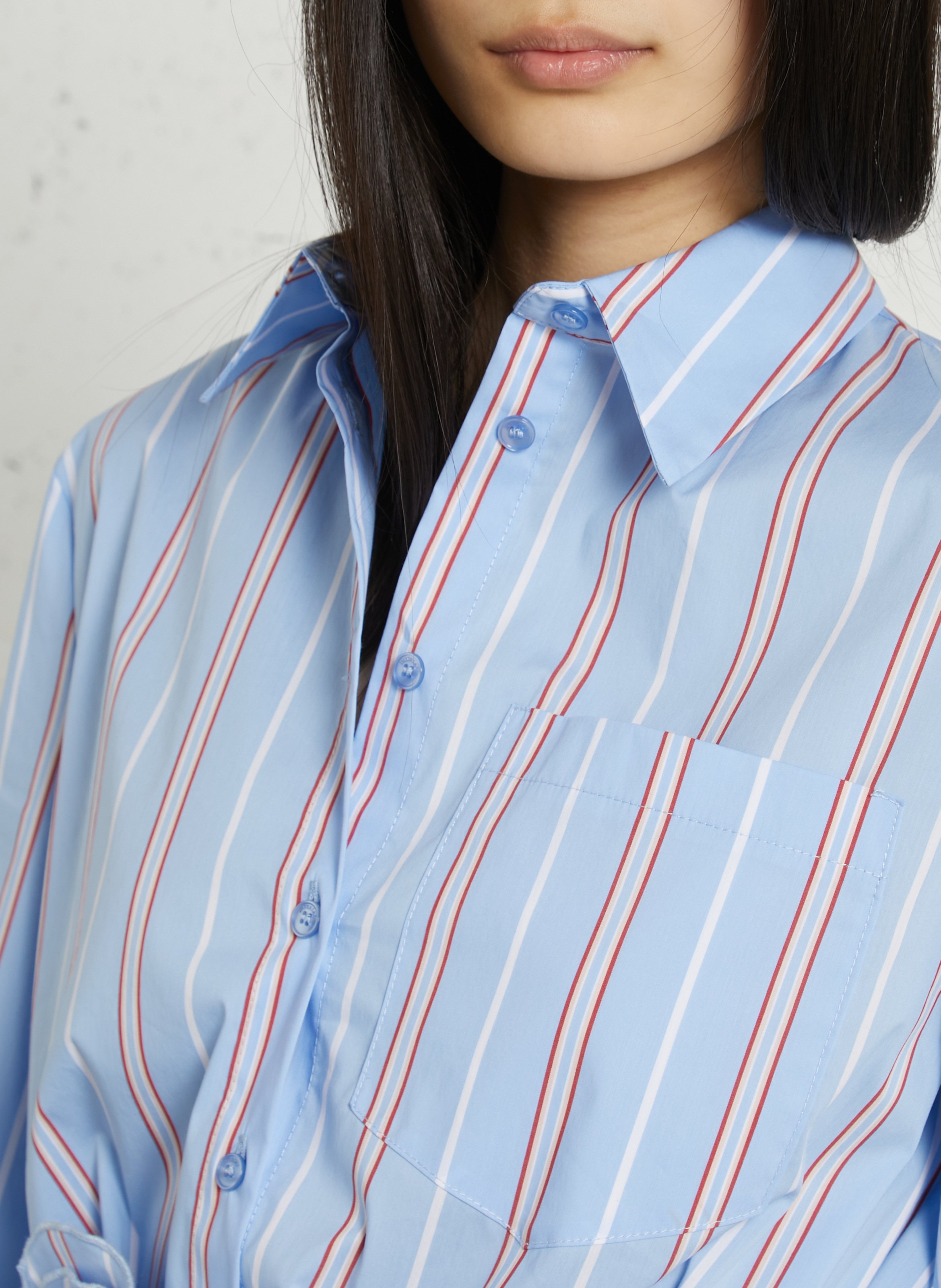 Oversize-Hemd aus Baumwollmix IMPERIAL Blau