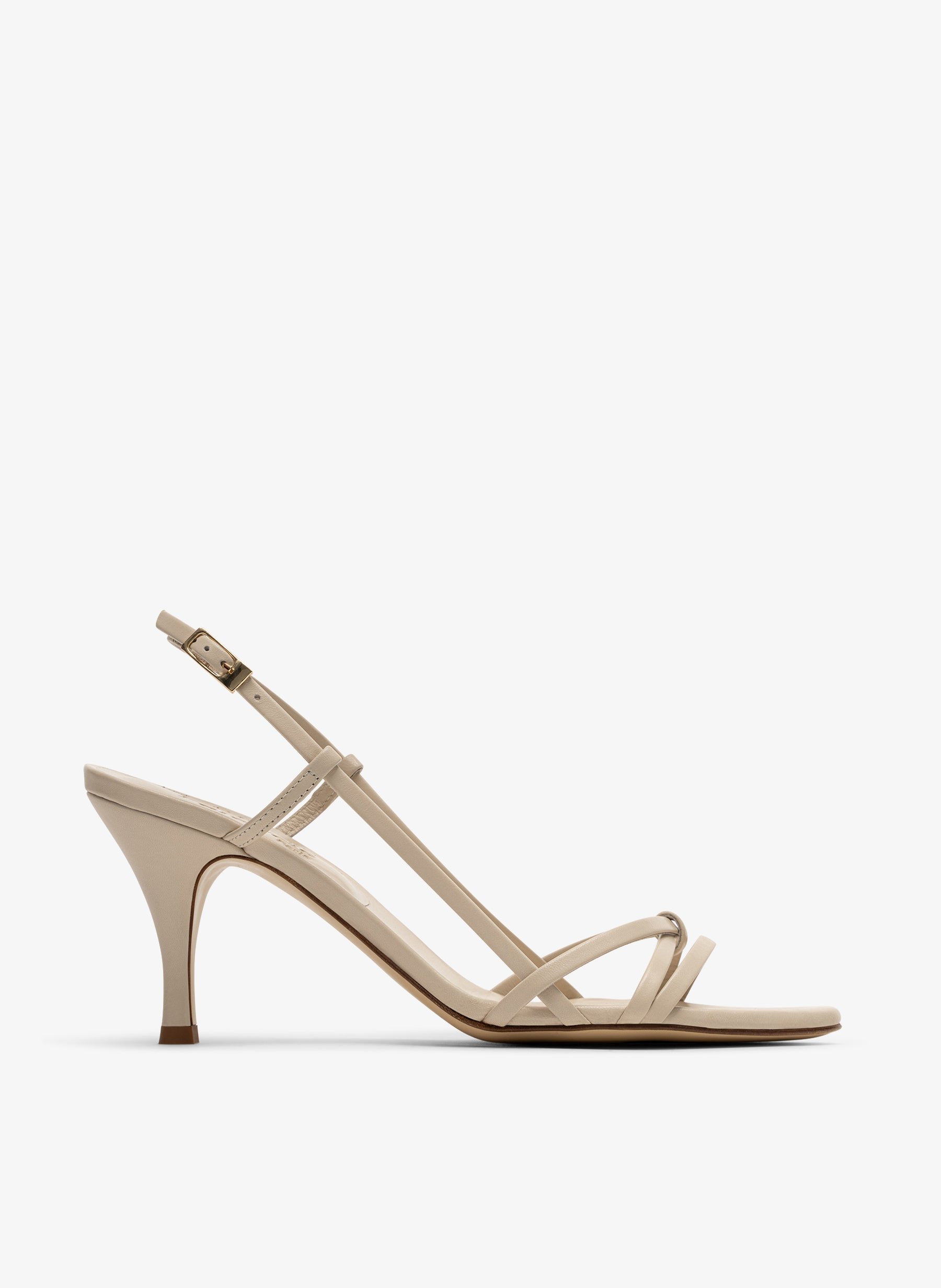 Latte nappa leather sandals PARALLELE PARIS White