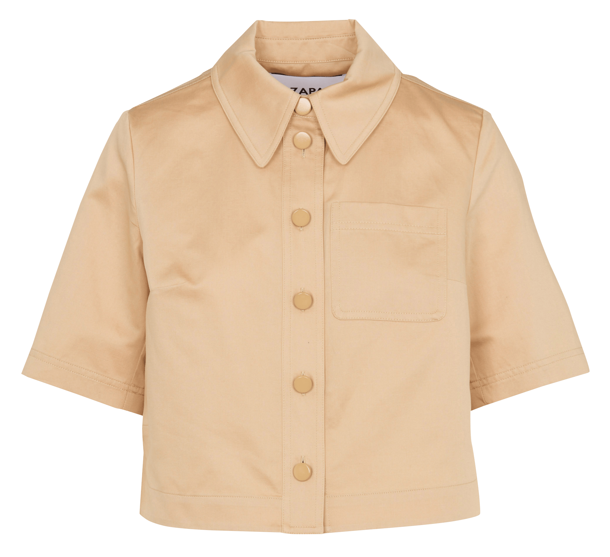 Blouse met klassieke kraag | biokatoenblend ZAPA Beige