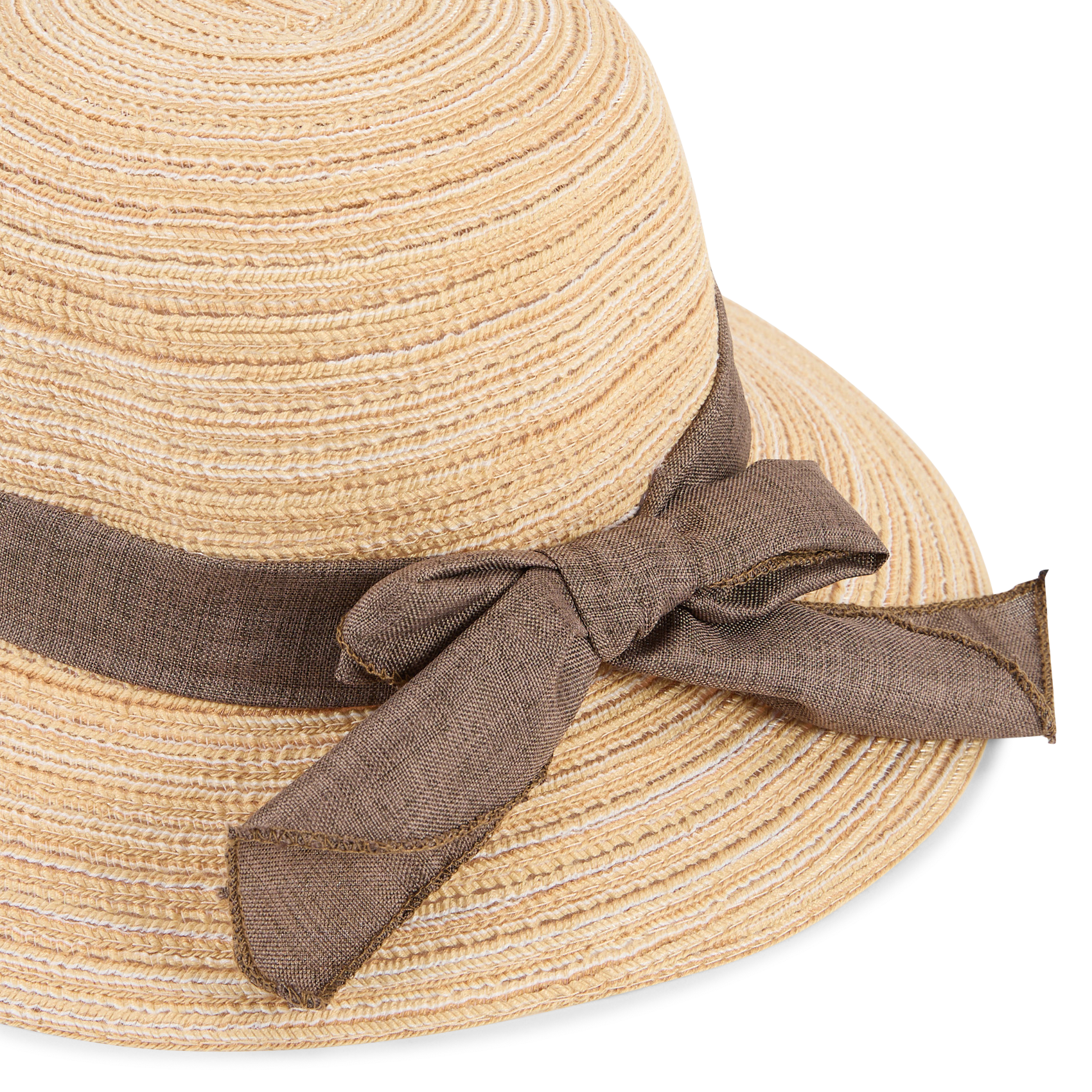 Kleiner gestreifter Hut mit Band AU PRINTEMPS PARIS Beige