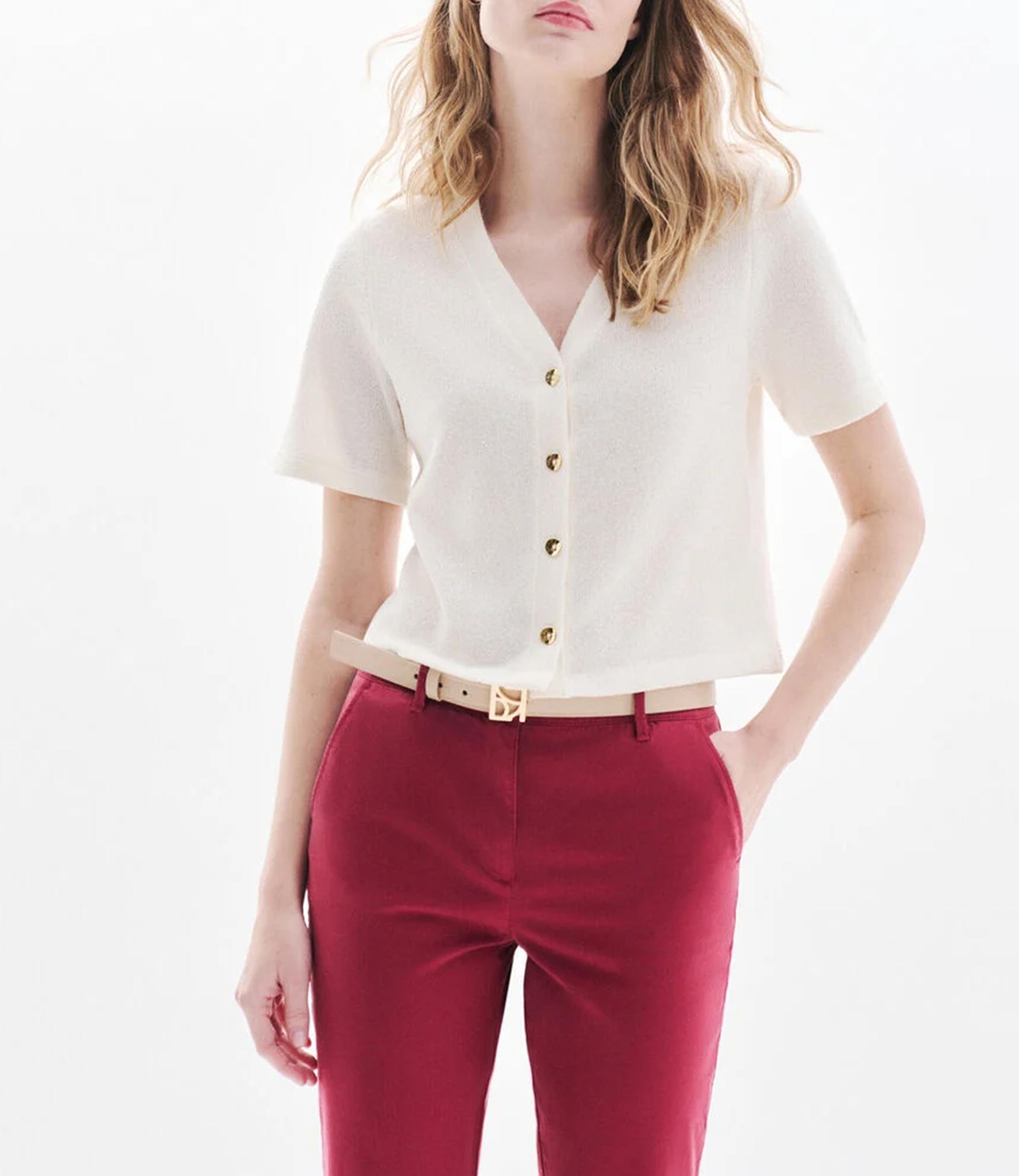 Top col v CAROLL Beige