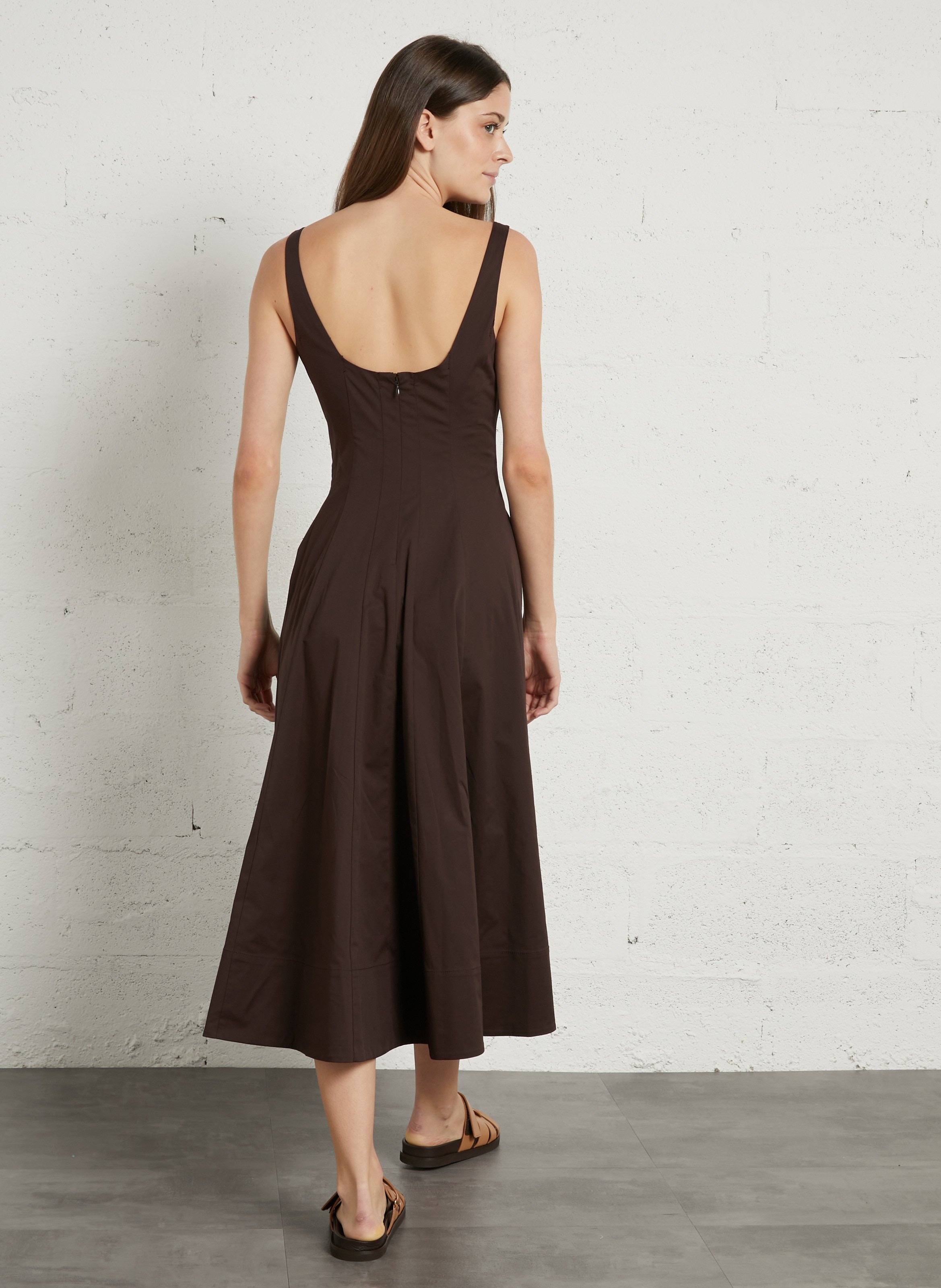 Sandales plates en cuir BOBBIES Marron