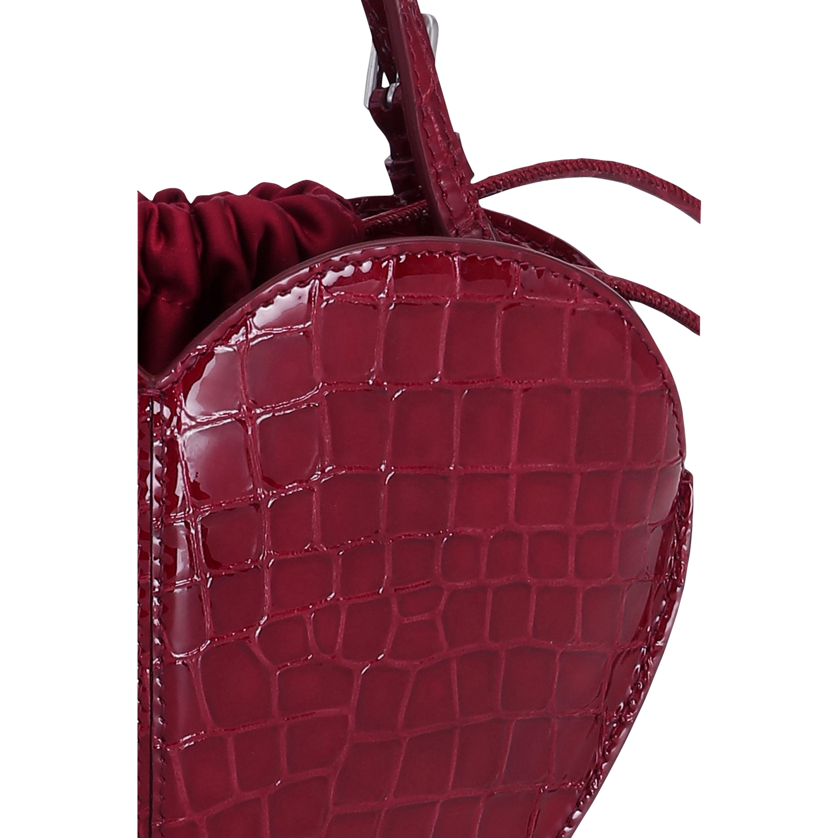 Herz-Krokodil-Lederhandtasche ROTATE Rot