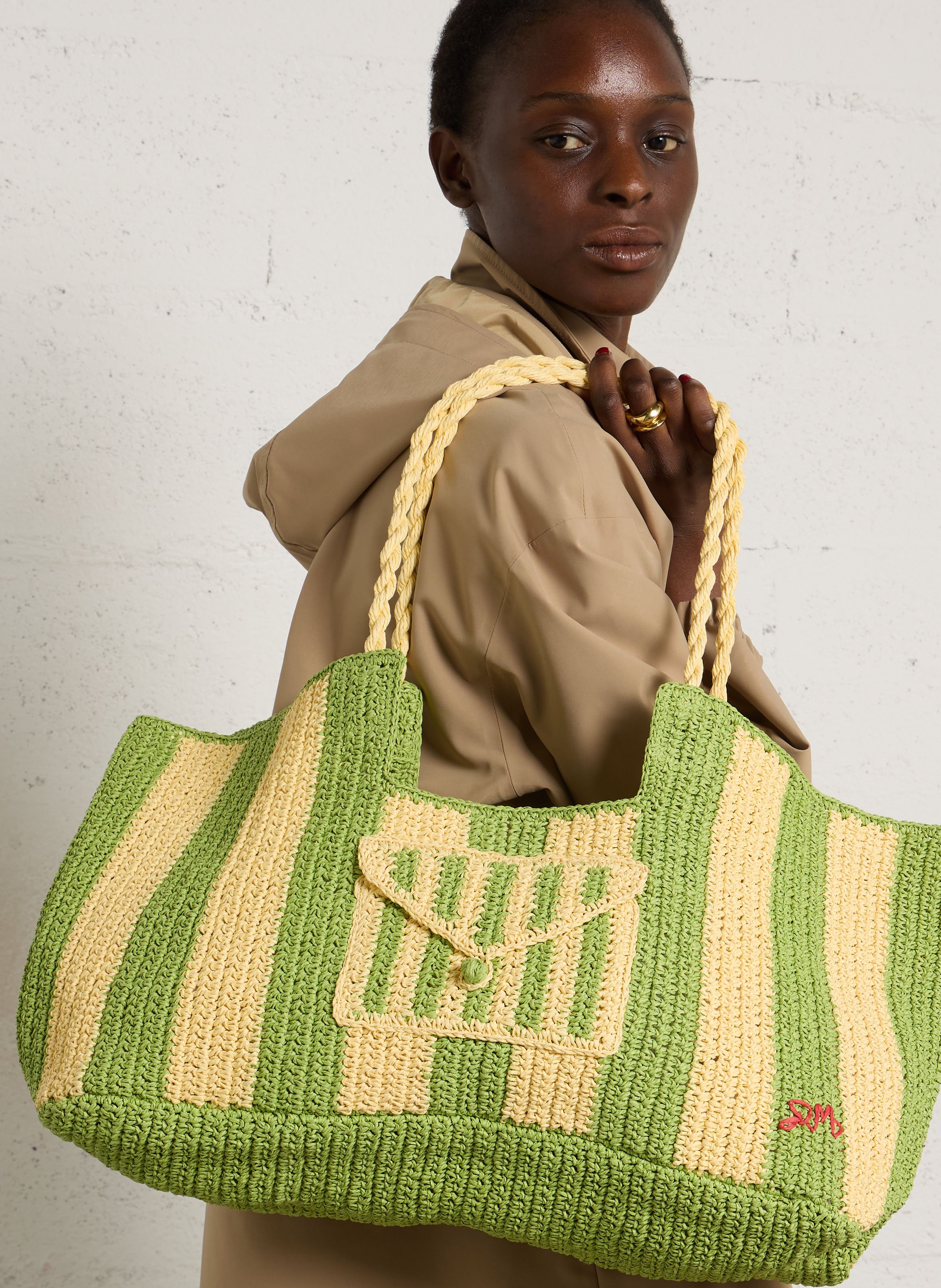 Sac de plage effet raphia DAMSON MADDER Multicolore