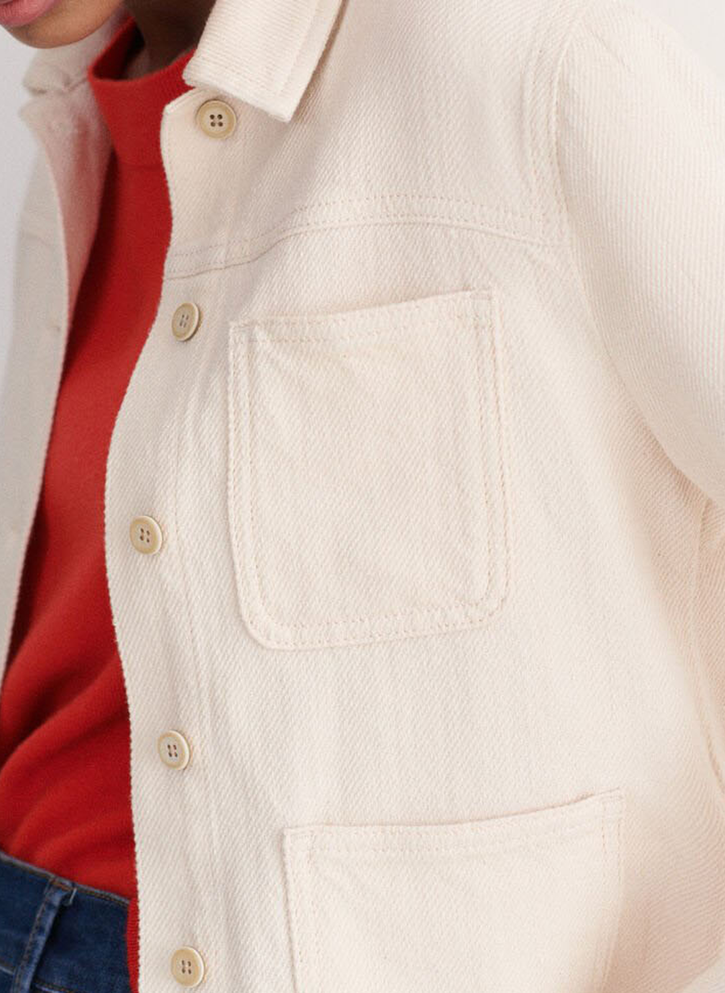 Veste droite cropped  CAROLL Beige