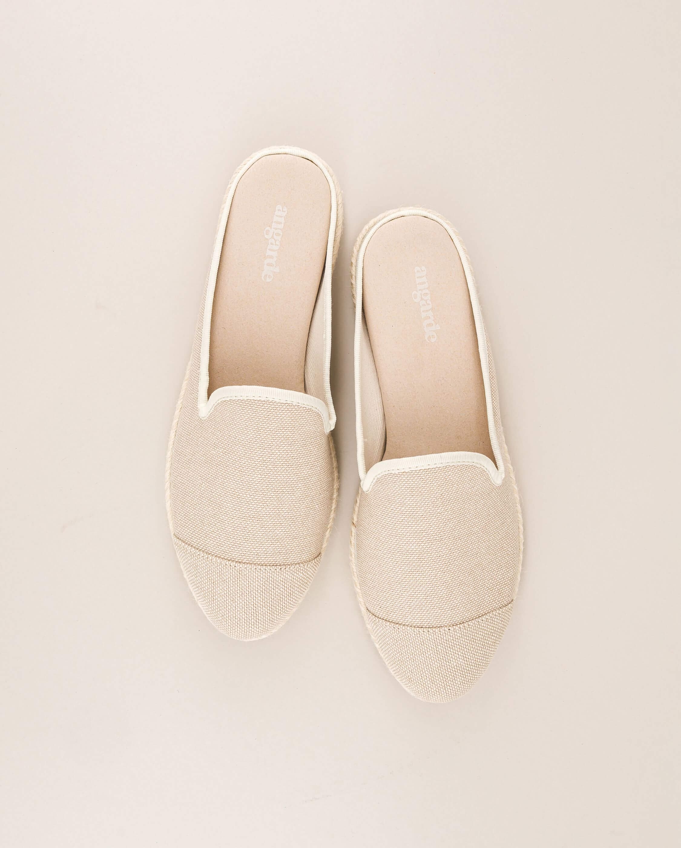 Women's mule SOCOA, beige off-white cotton ANGARDE Beige