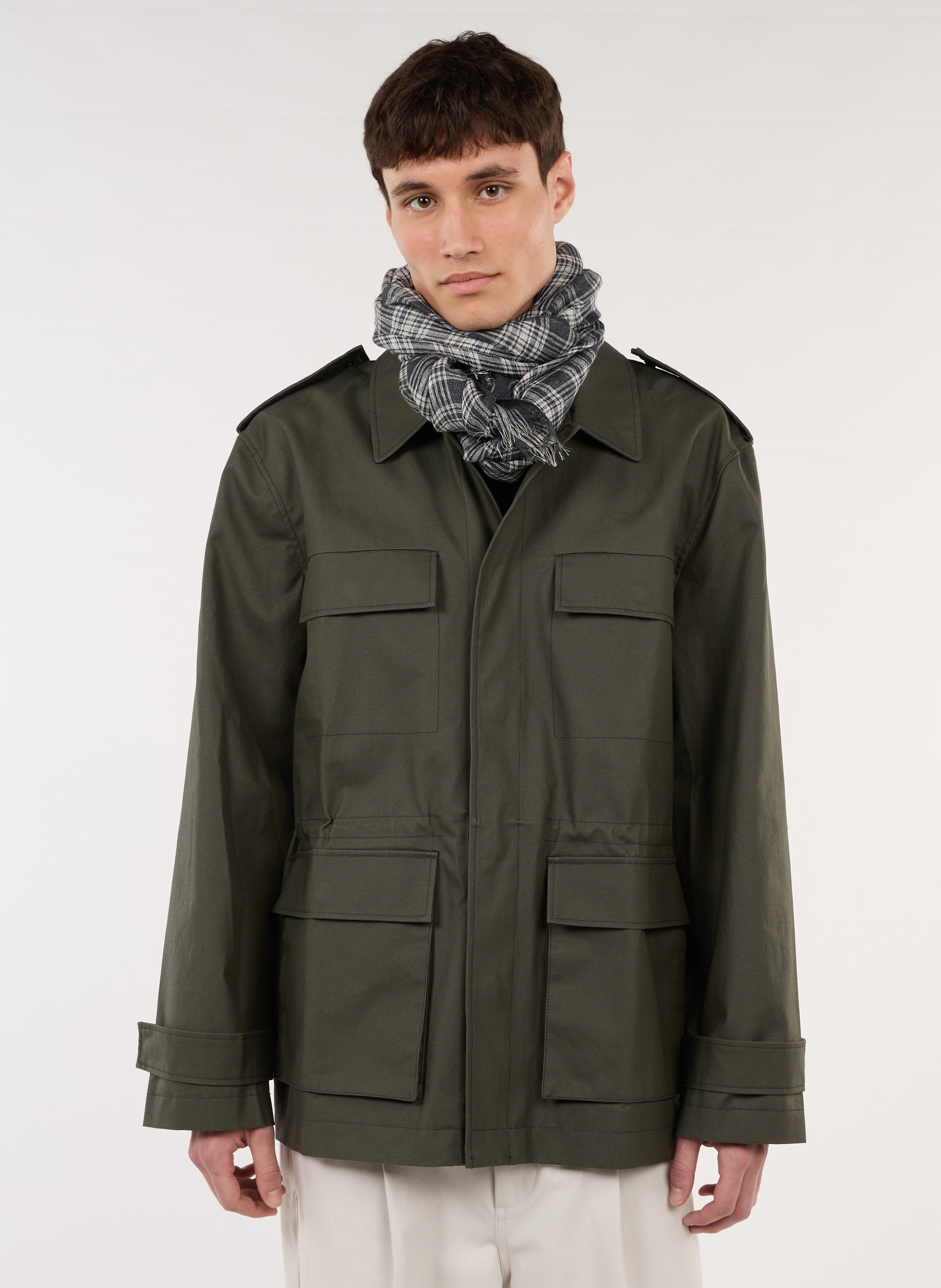 Gerade geschnittener Blouson aus Baumwoll-Mix mit klassischem Kragen SAISON 1865 Khaki