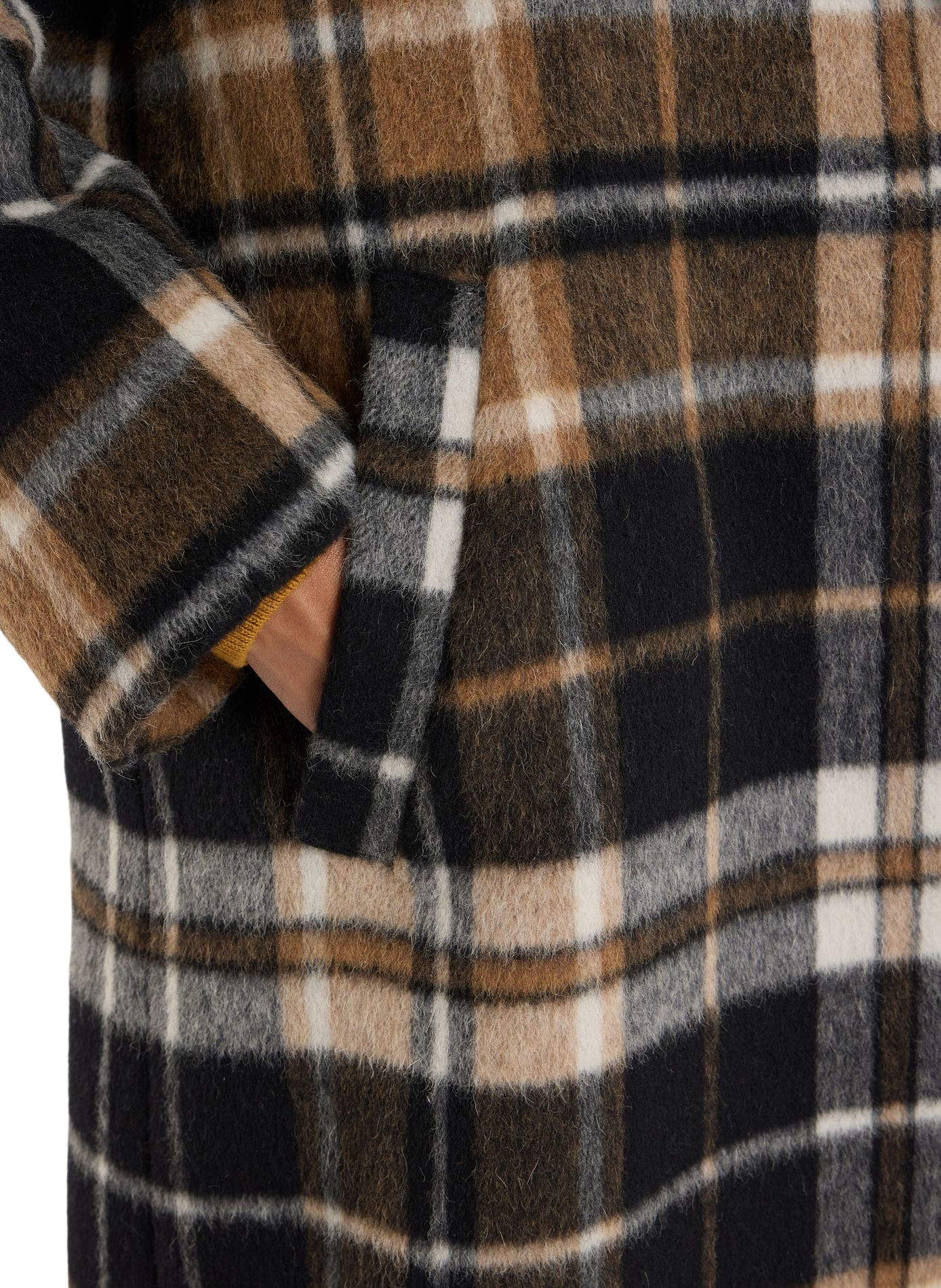 Straight long coat with check pattern SAISON 1865 Multicolored