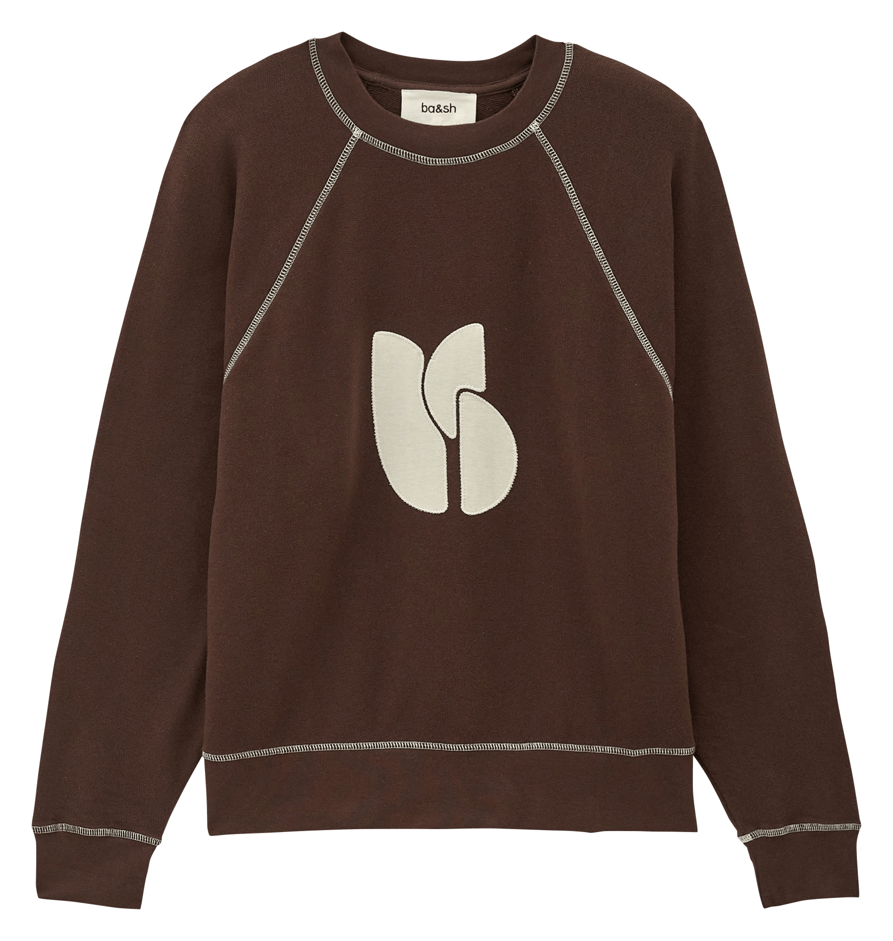 Großer Pullover mit bedrucktem Logo aus Baumwollmischung BA&SH Braun