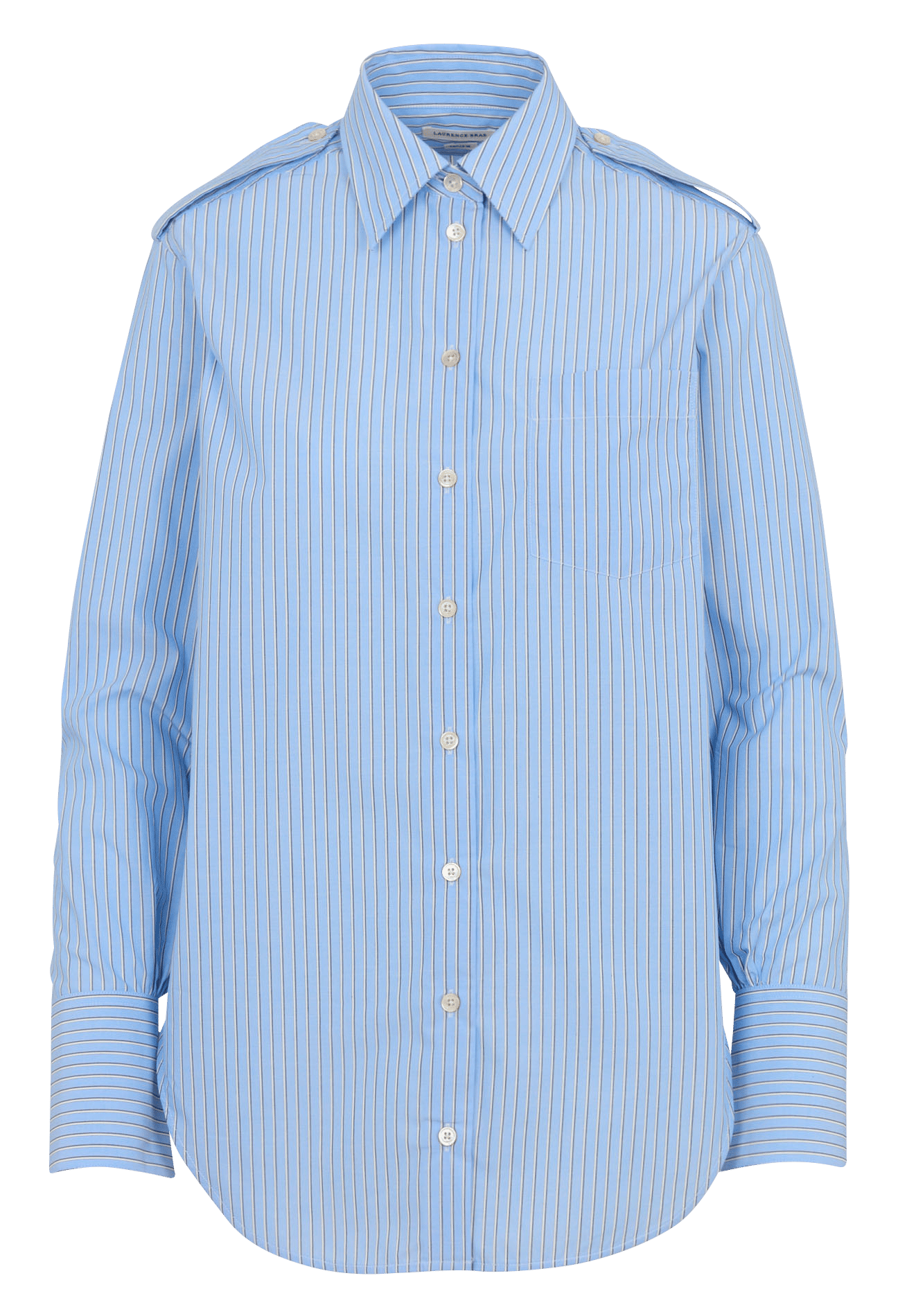 Chemise droite à rayures en coton LAURENCE BRAS Bleu