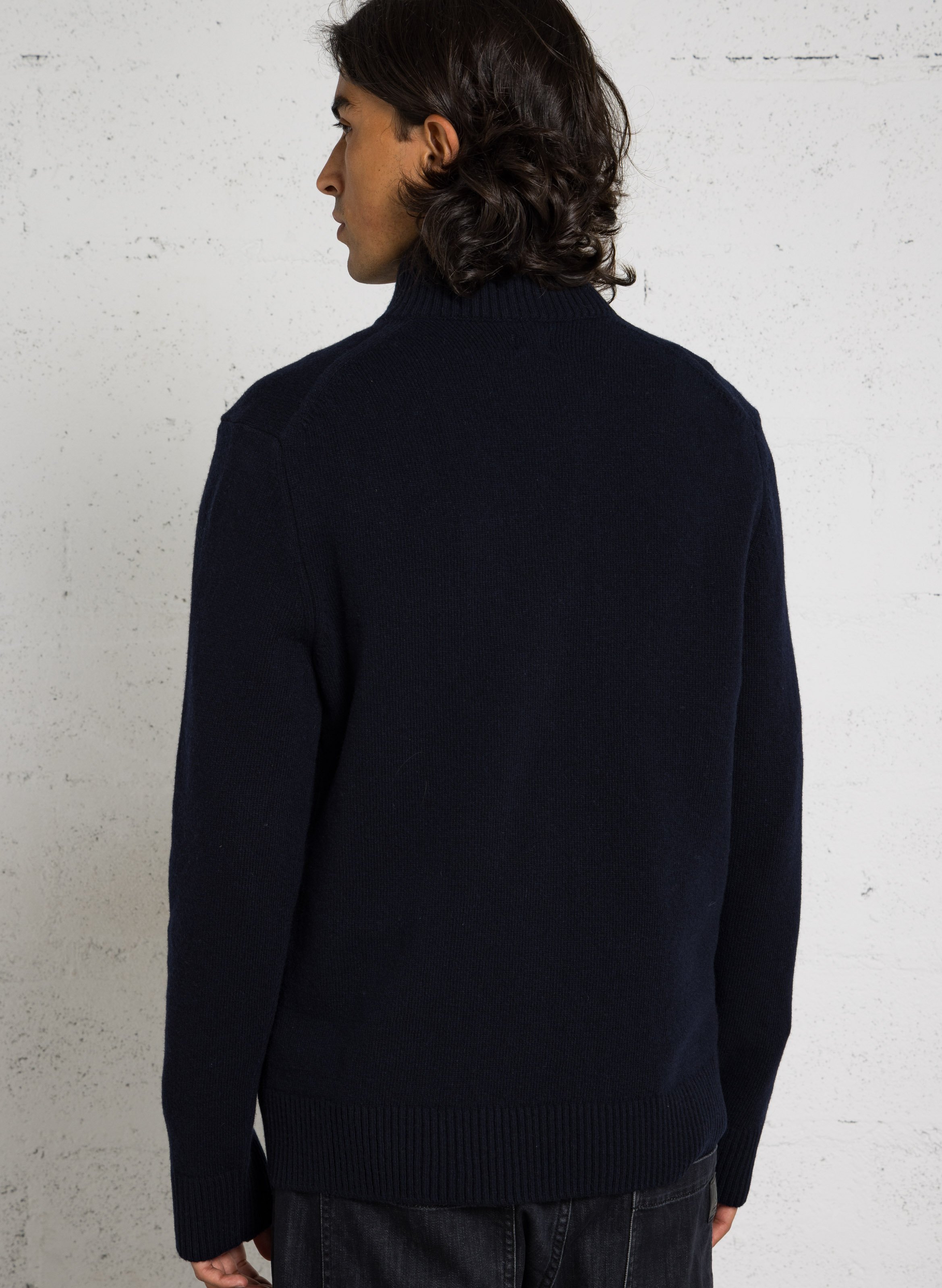 Pull droit col cheminé en laine mélangée AU PRINTEMPS PARIS Bleu