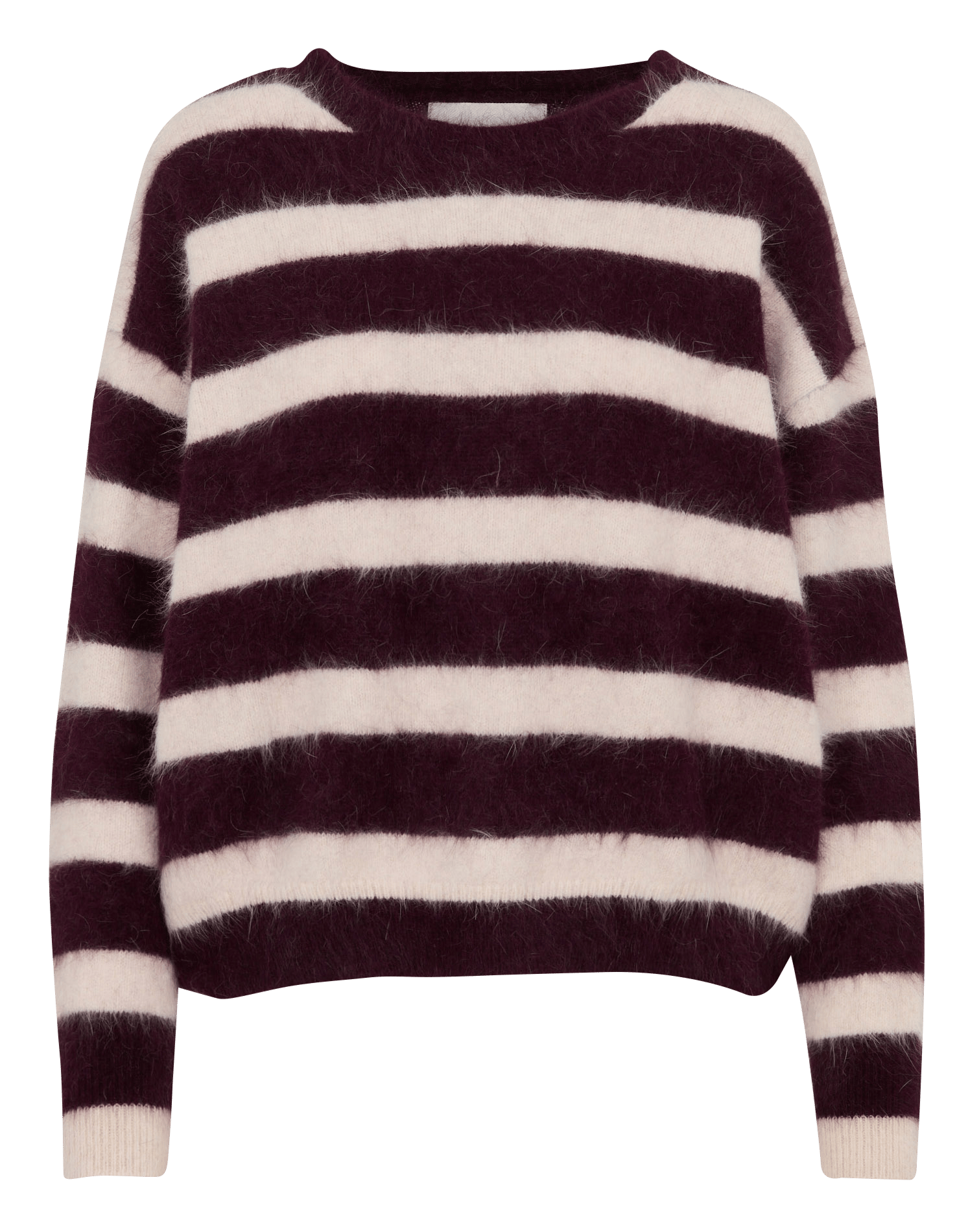 Ruime gestreepte trui van gemengd angora BELLEROSE Gestreepte