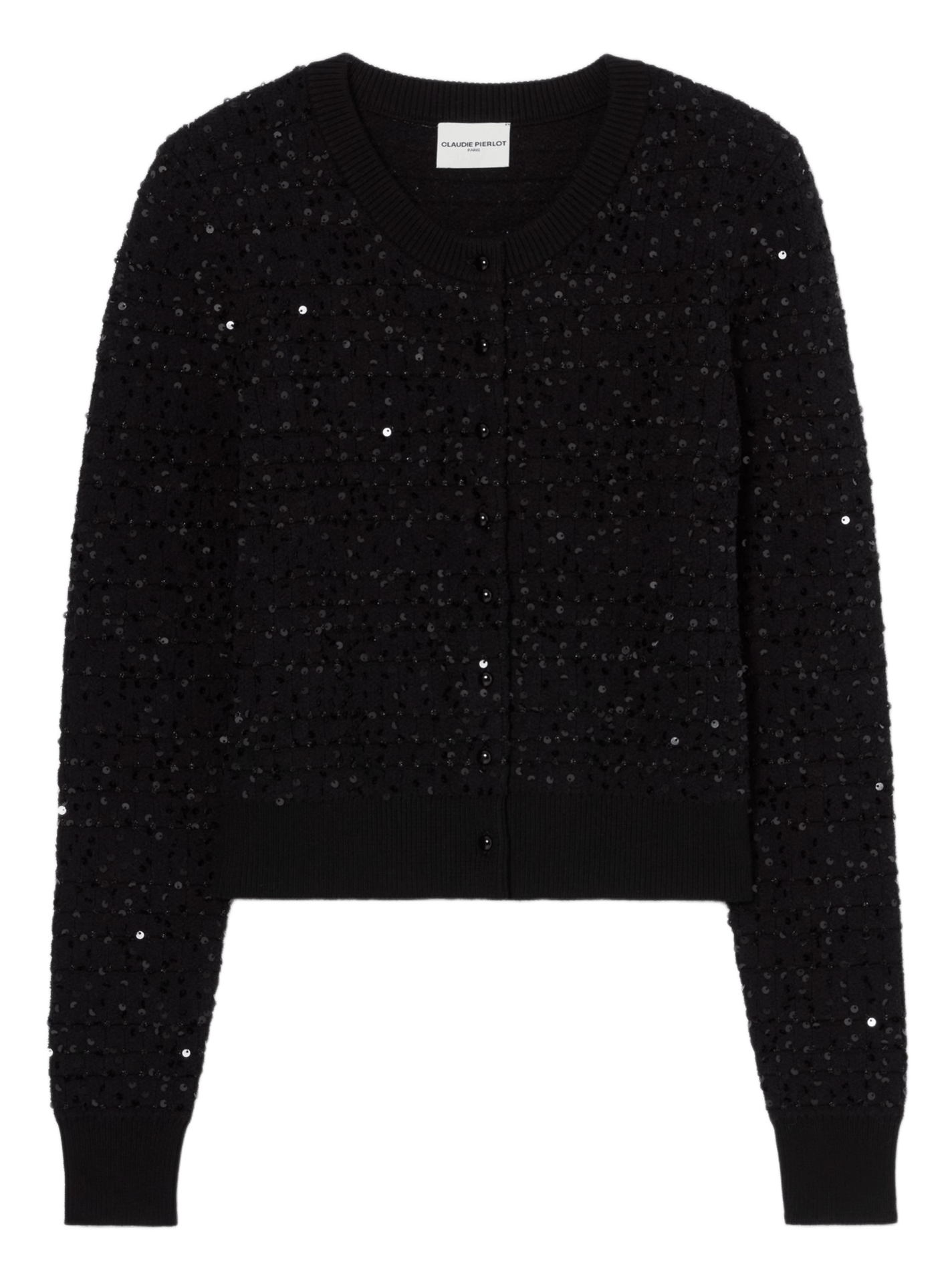 Fitted sequin cardigan CLAUDIE PIERLOT Black