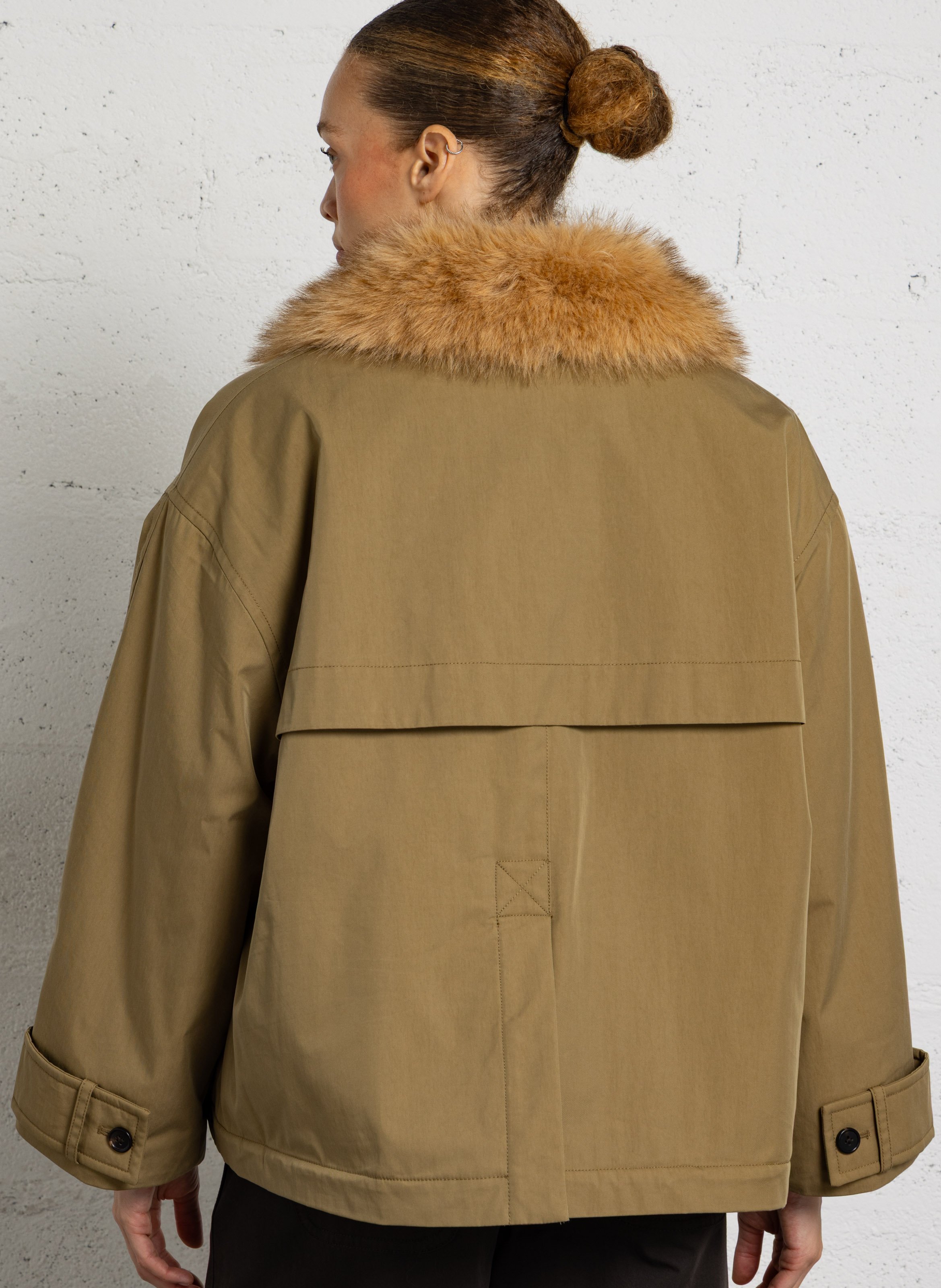 Weiter Baumwollmantel BELLEROSE Beige