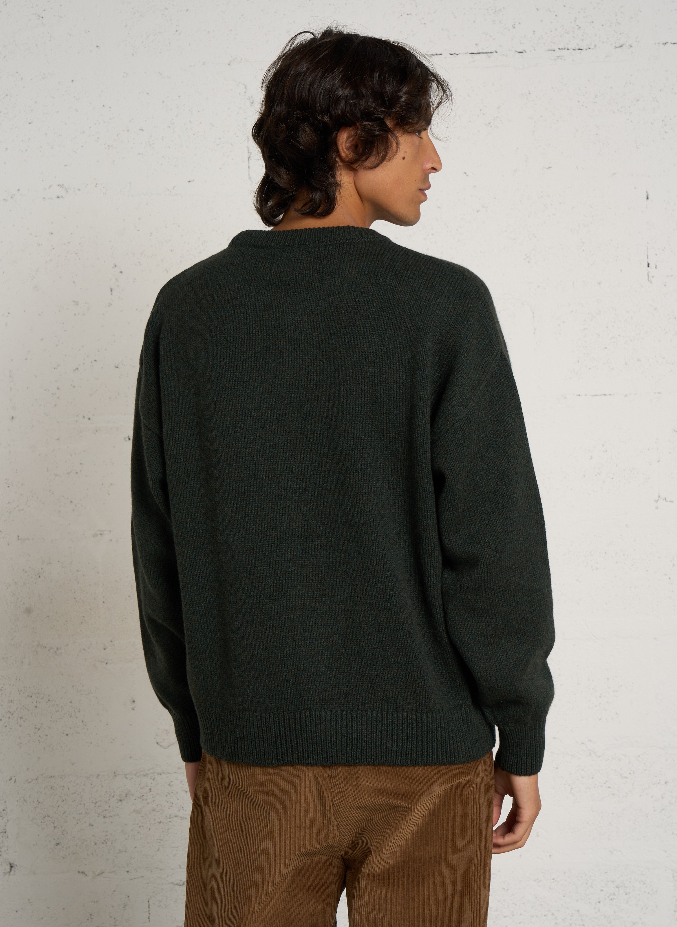 Oversize Rundhalsausschnitt-Pullover aus recycelter Wolle COLORFUL STANDARD Grun