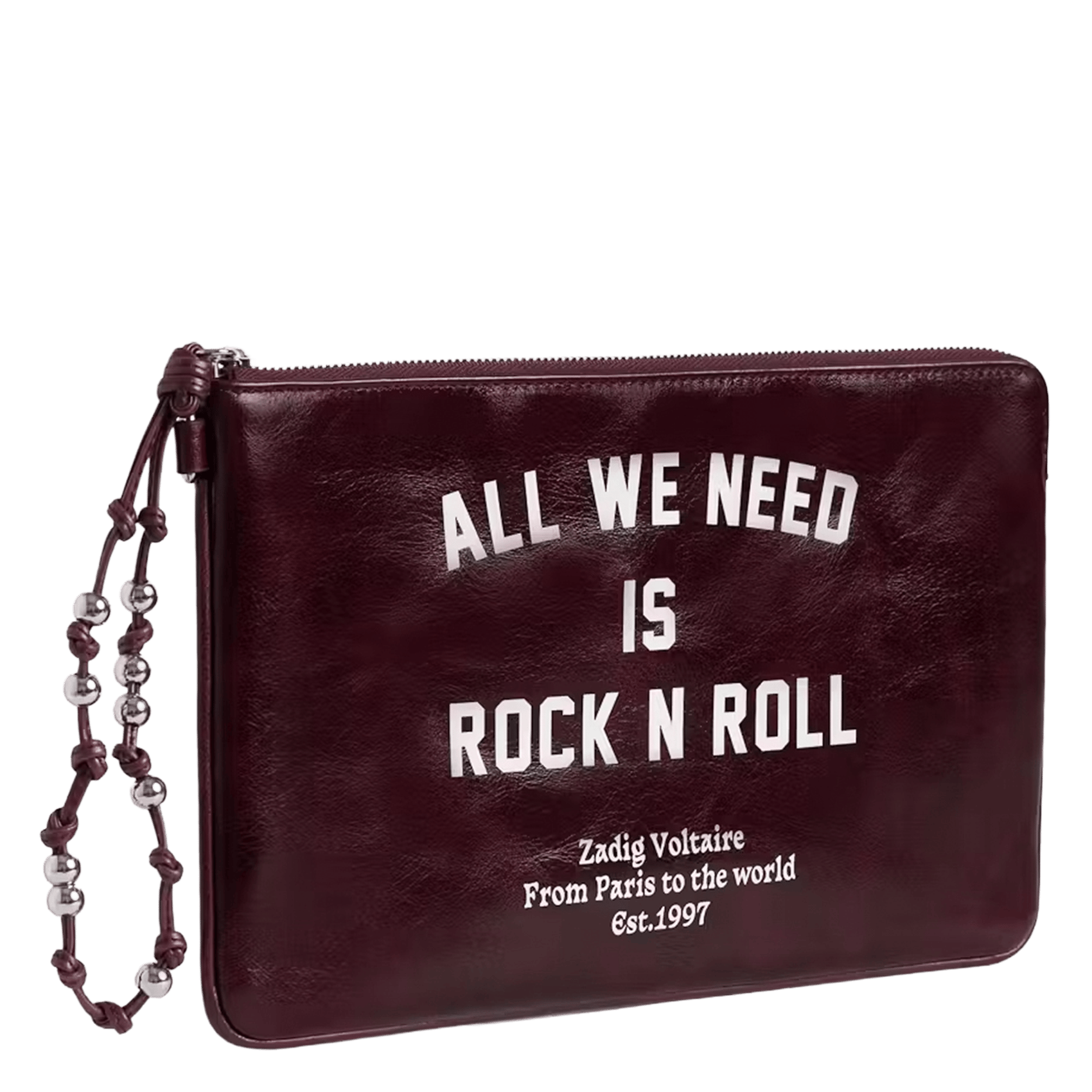 Pochette sérigraphié en cuir ZADIG&VOLTAIRE Violet