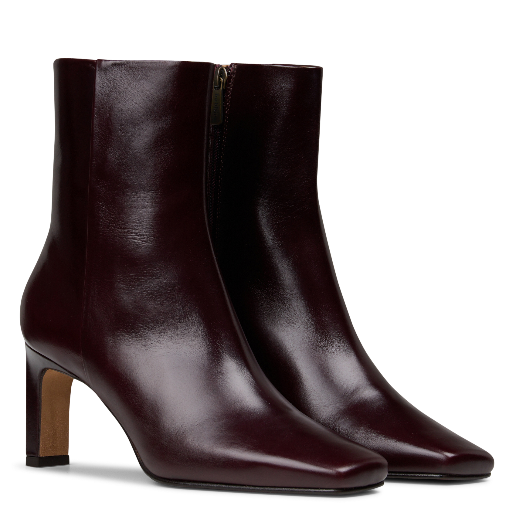 Bottines à talons hauts en cuir BOBBIES Prune