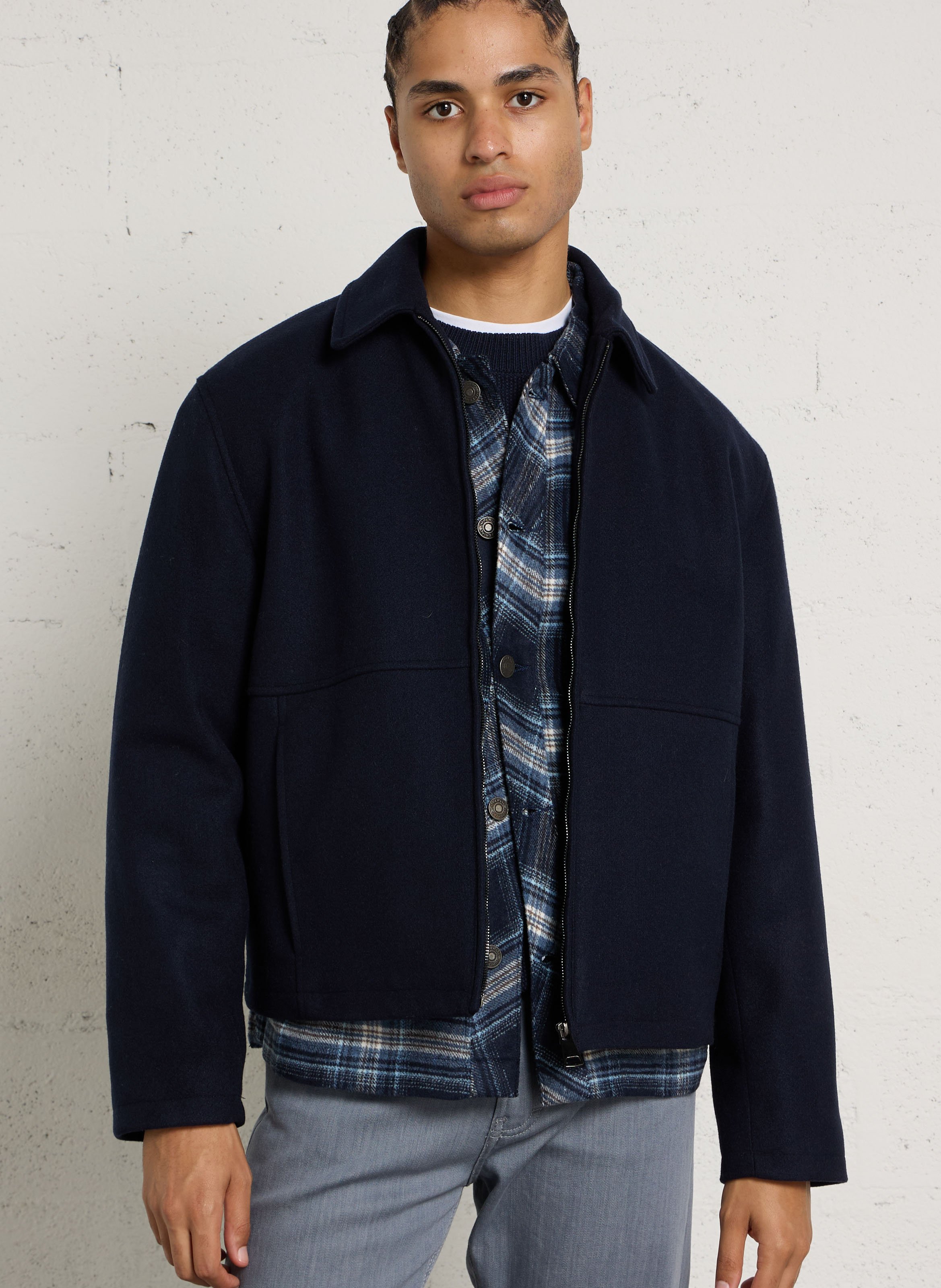 Manteau droit uni à col classique IMPERIAL Bleu