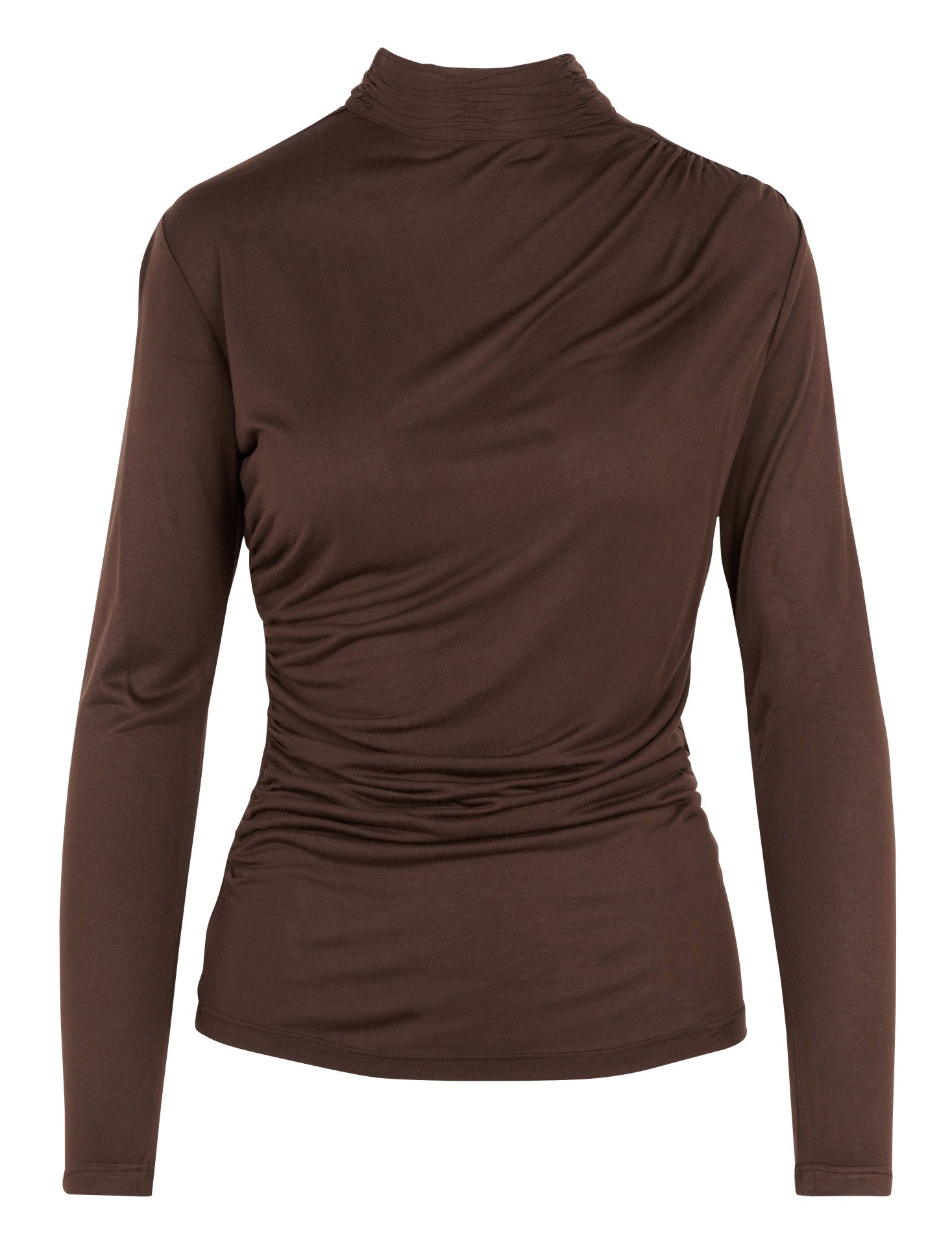 Top asymétrique cintrée col montant IKKS Marron
