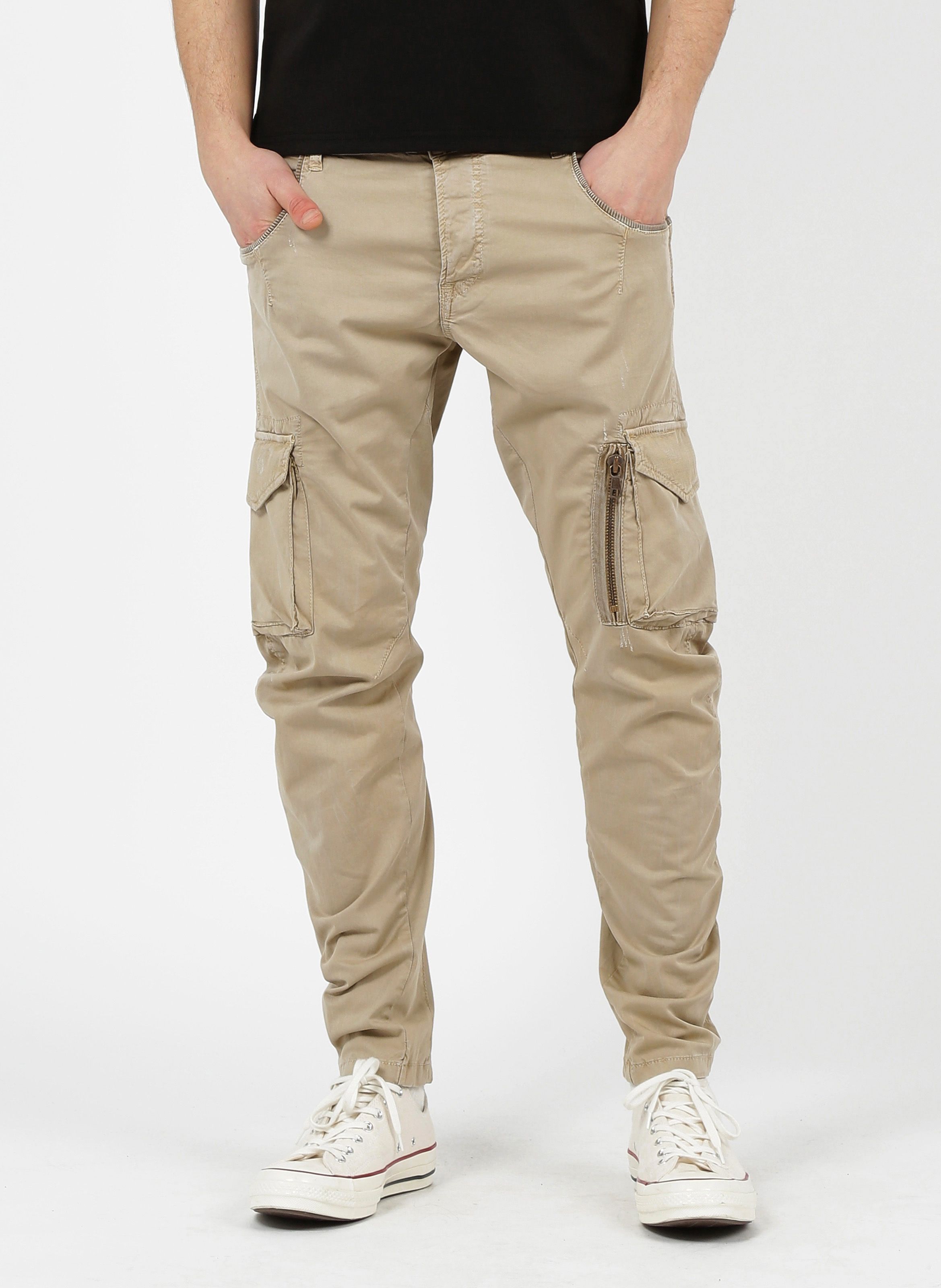 White Cotton combat pants with pockets