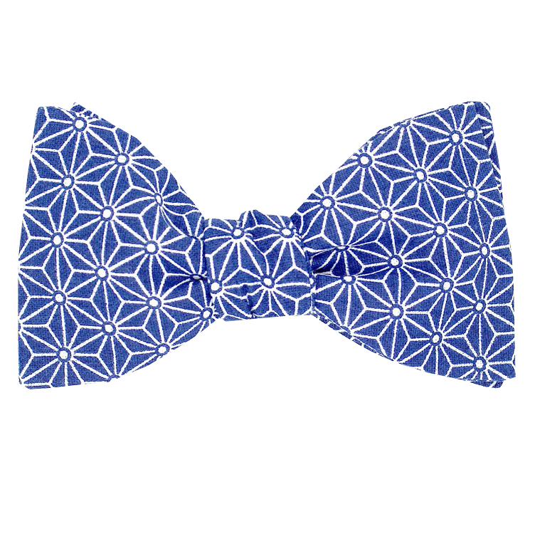 Noeud papillon en coton imprimé LE COQ EN PAP' Bleu