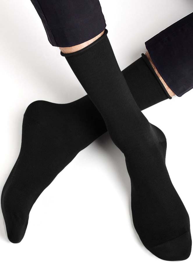 Long cotton-blend socks BLEUFORET Black