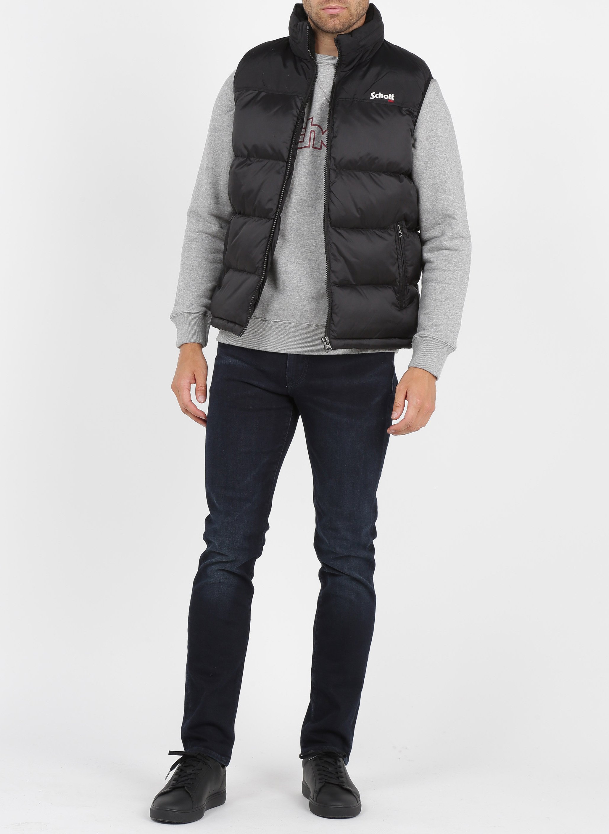 Padded zip-up vest SCHOTT Black