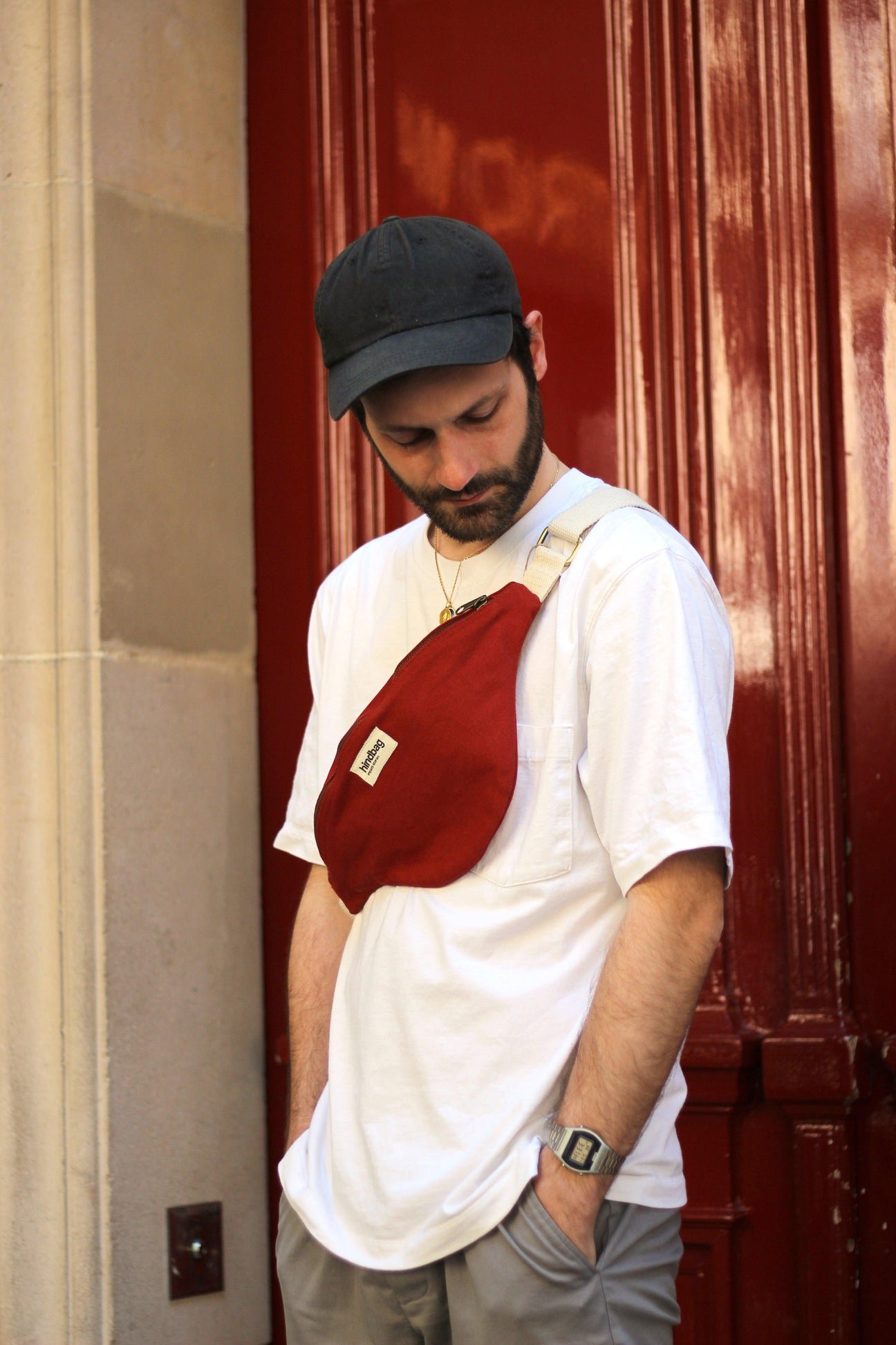 Cotton waist bag Red