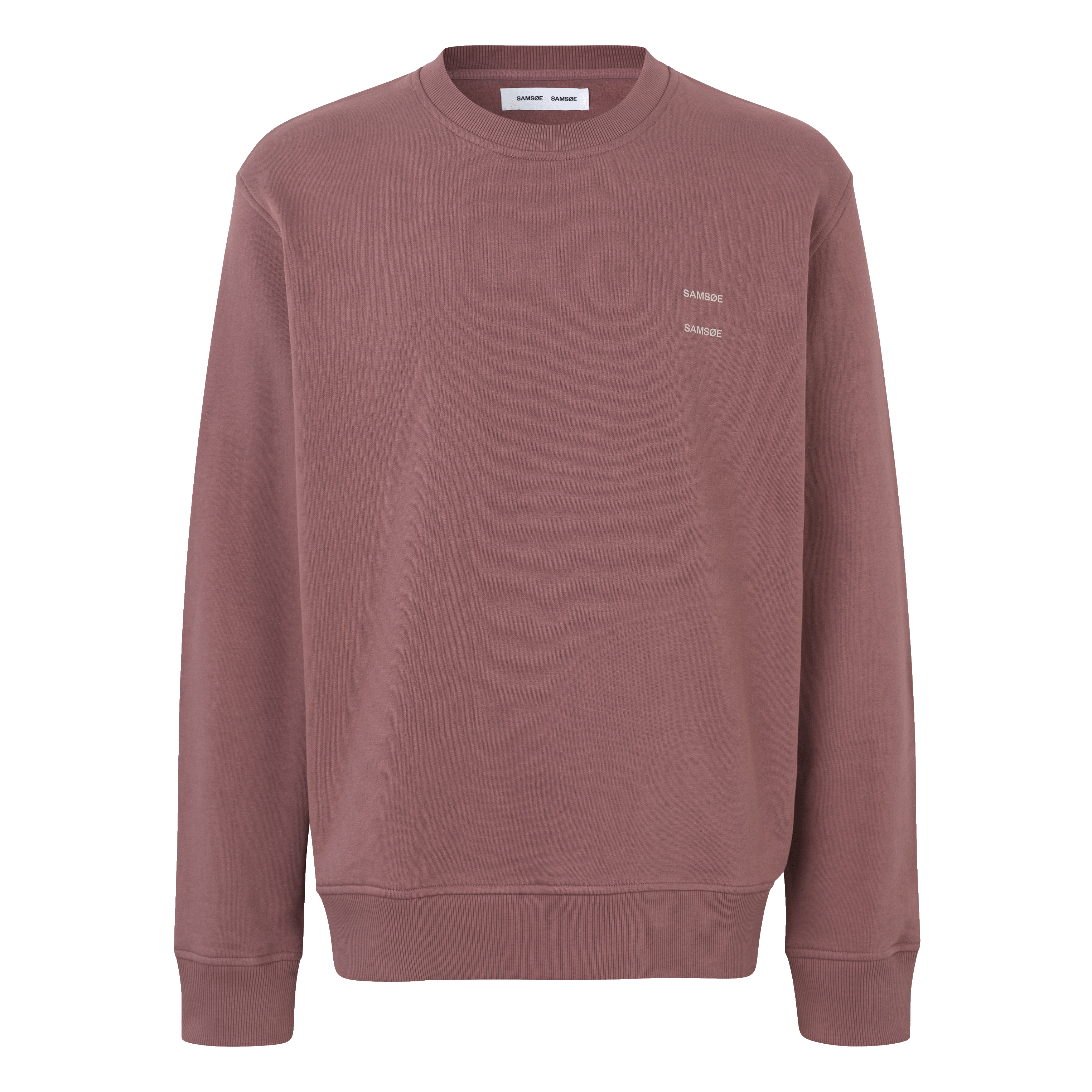 Regular-fit organic cotton sweatshirt with round neck SAMSOE SAMSOE Pink